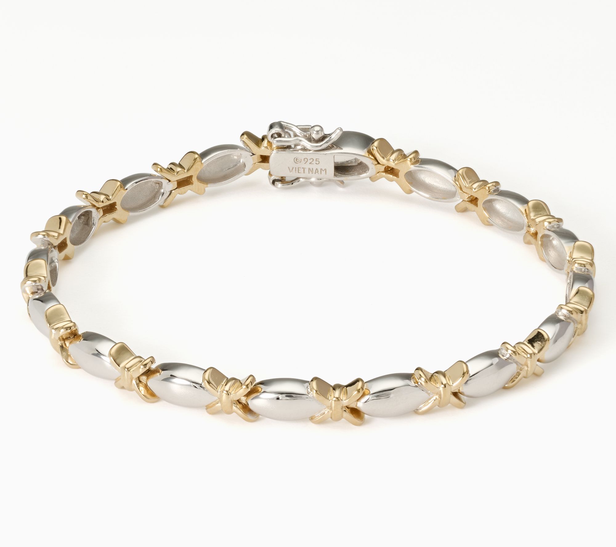 Silver Style XO Detail Bracelet, Sterling Silver