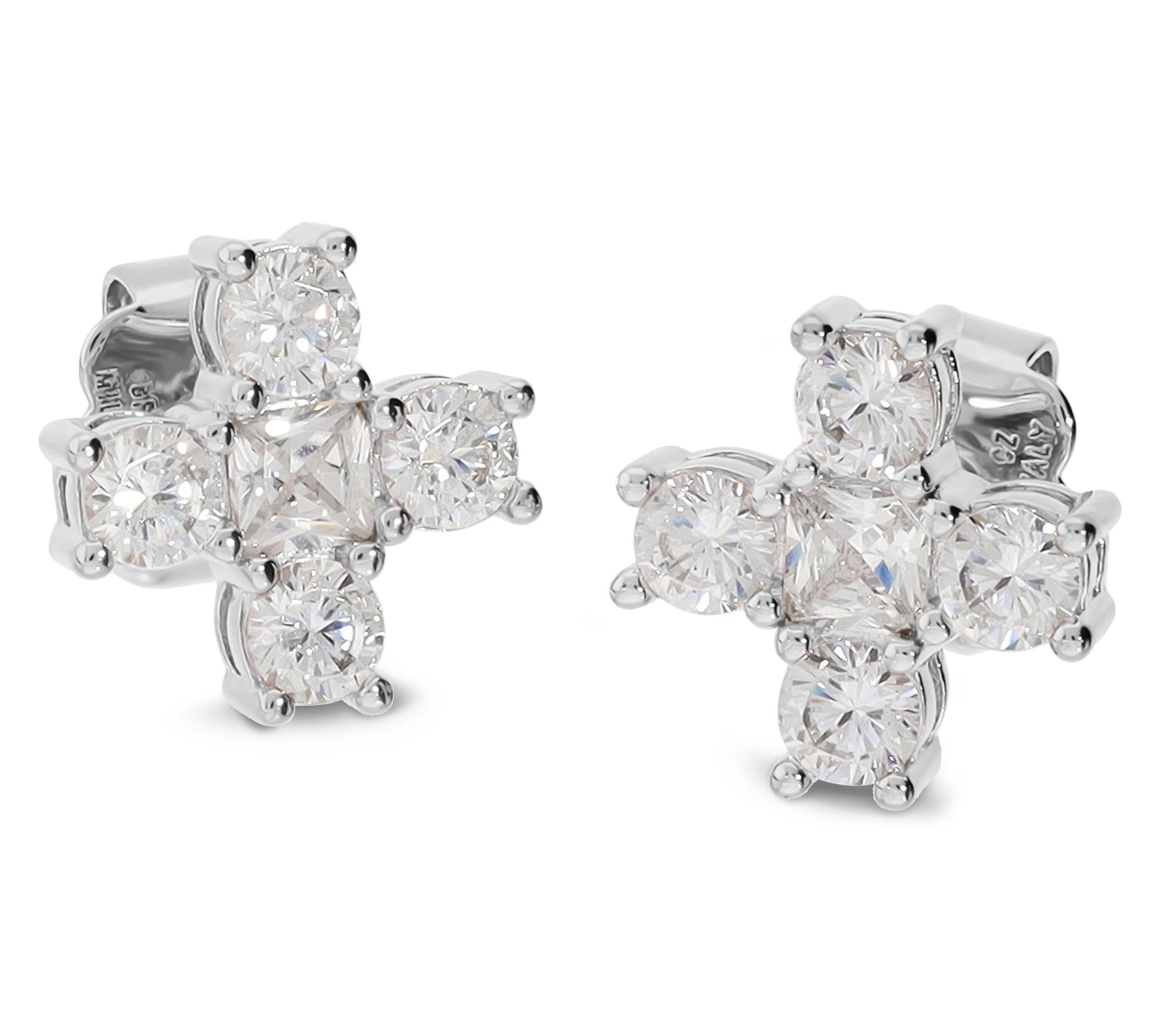Diamonique x Bronzo Italia Cross Stud Earrings