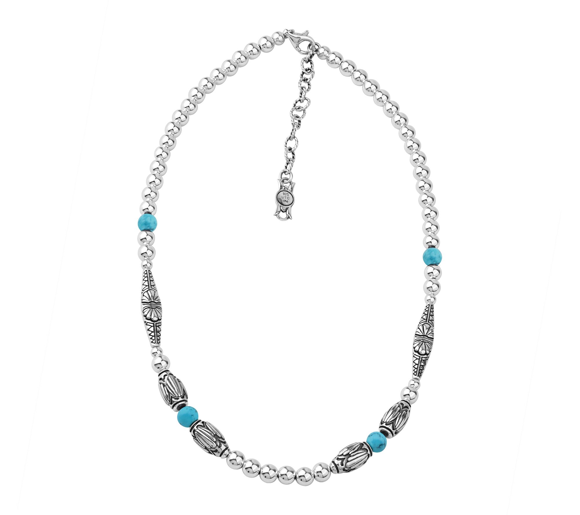 American West Sterling Taper Bead and Gemstone Bead Necklace
