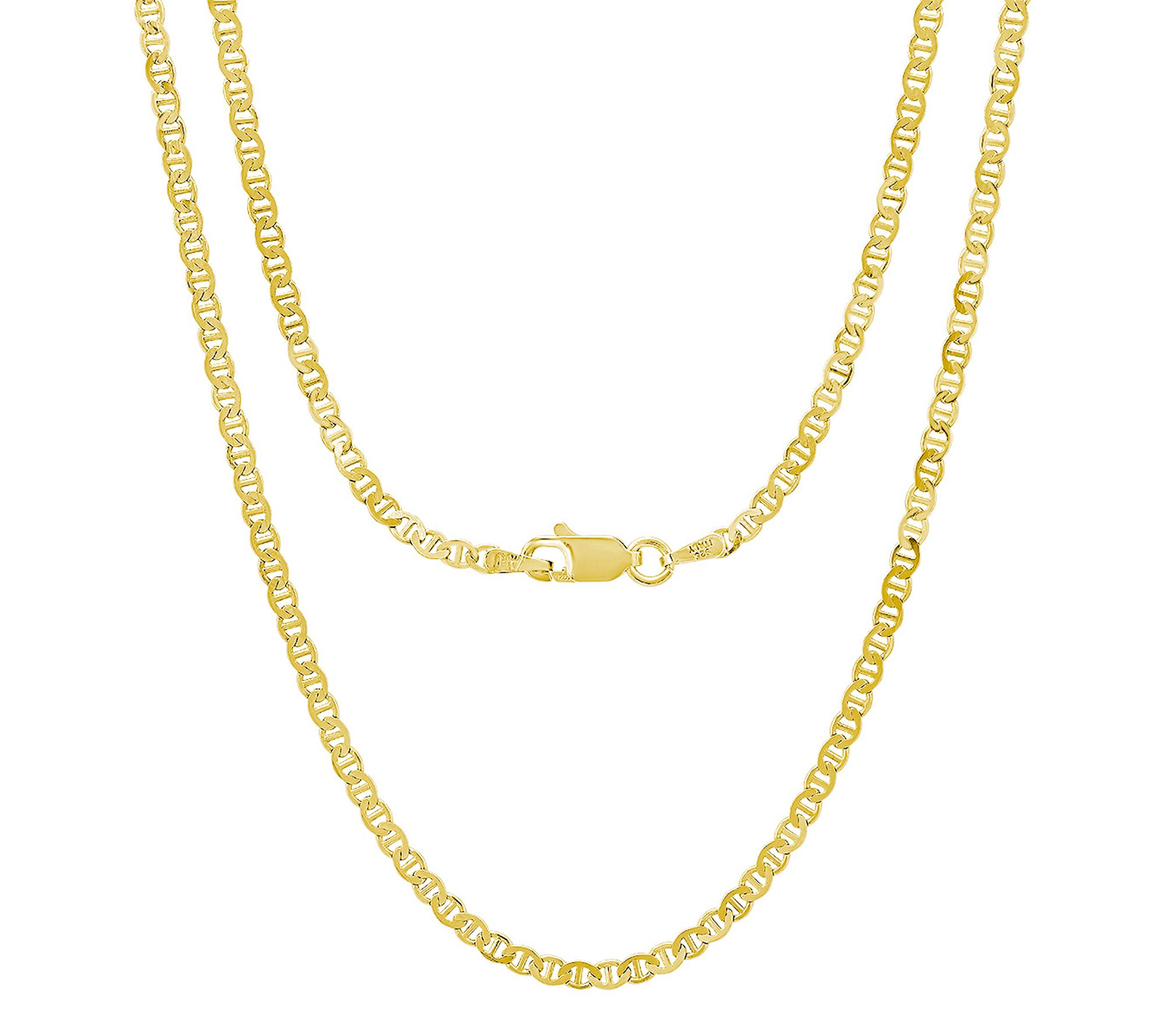 Silver Style Superflat Mariner Chain Necklace, Sterling Silver