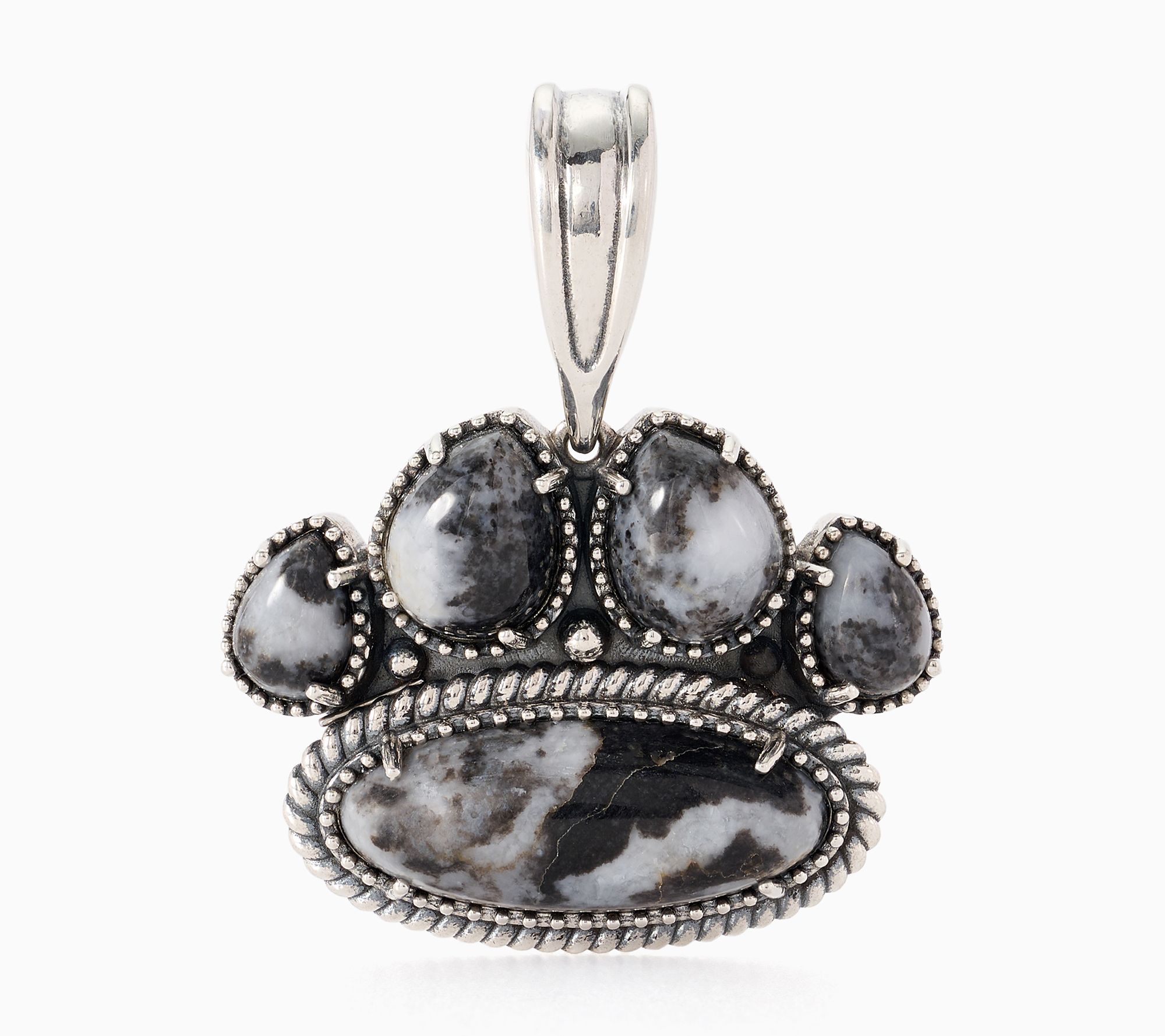 American West Sterling Gemstone Paw Print Enhancer