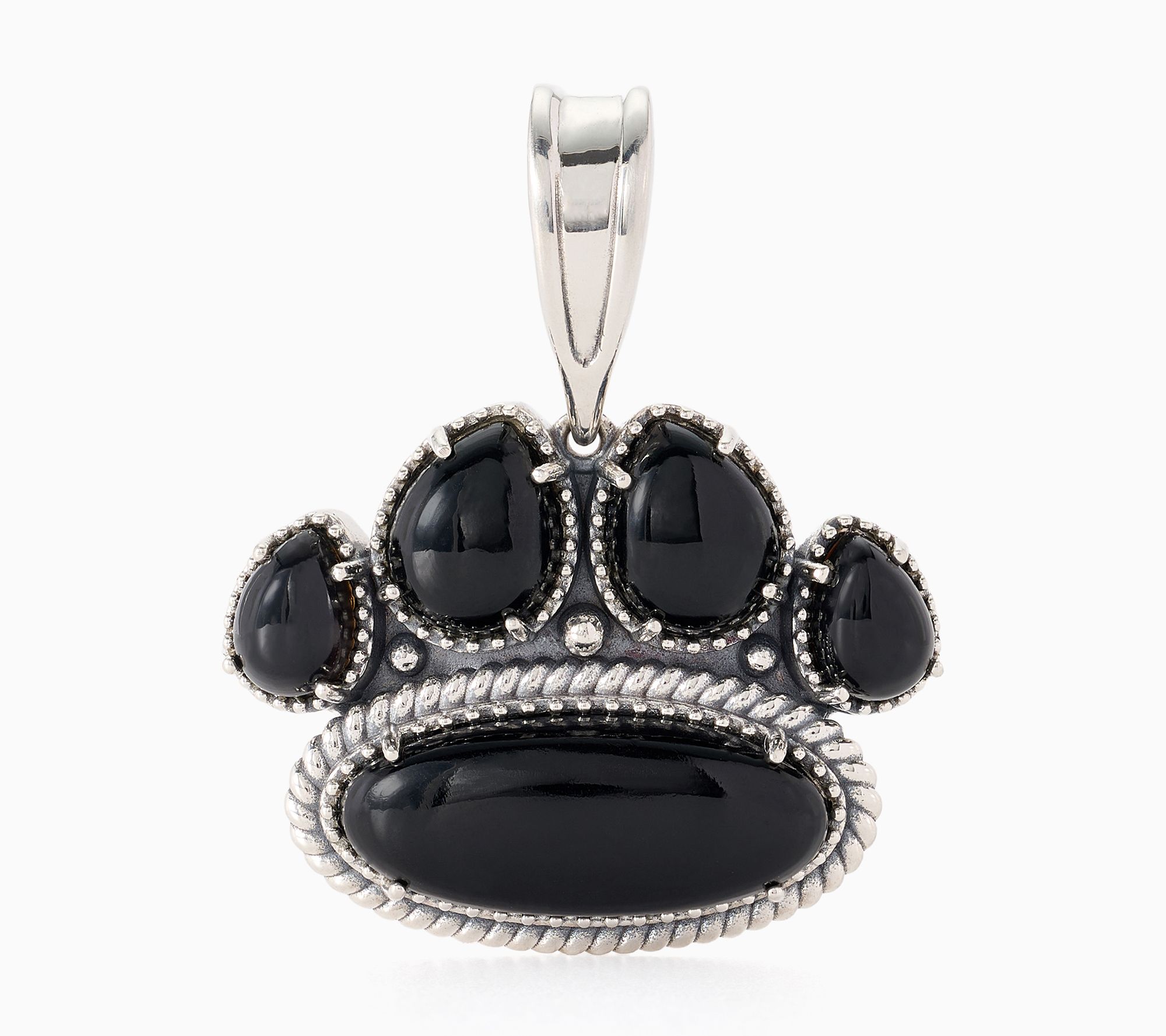 American West Sterling Gemstone Paw Print Enhancer