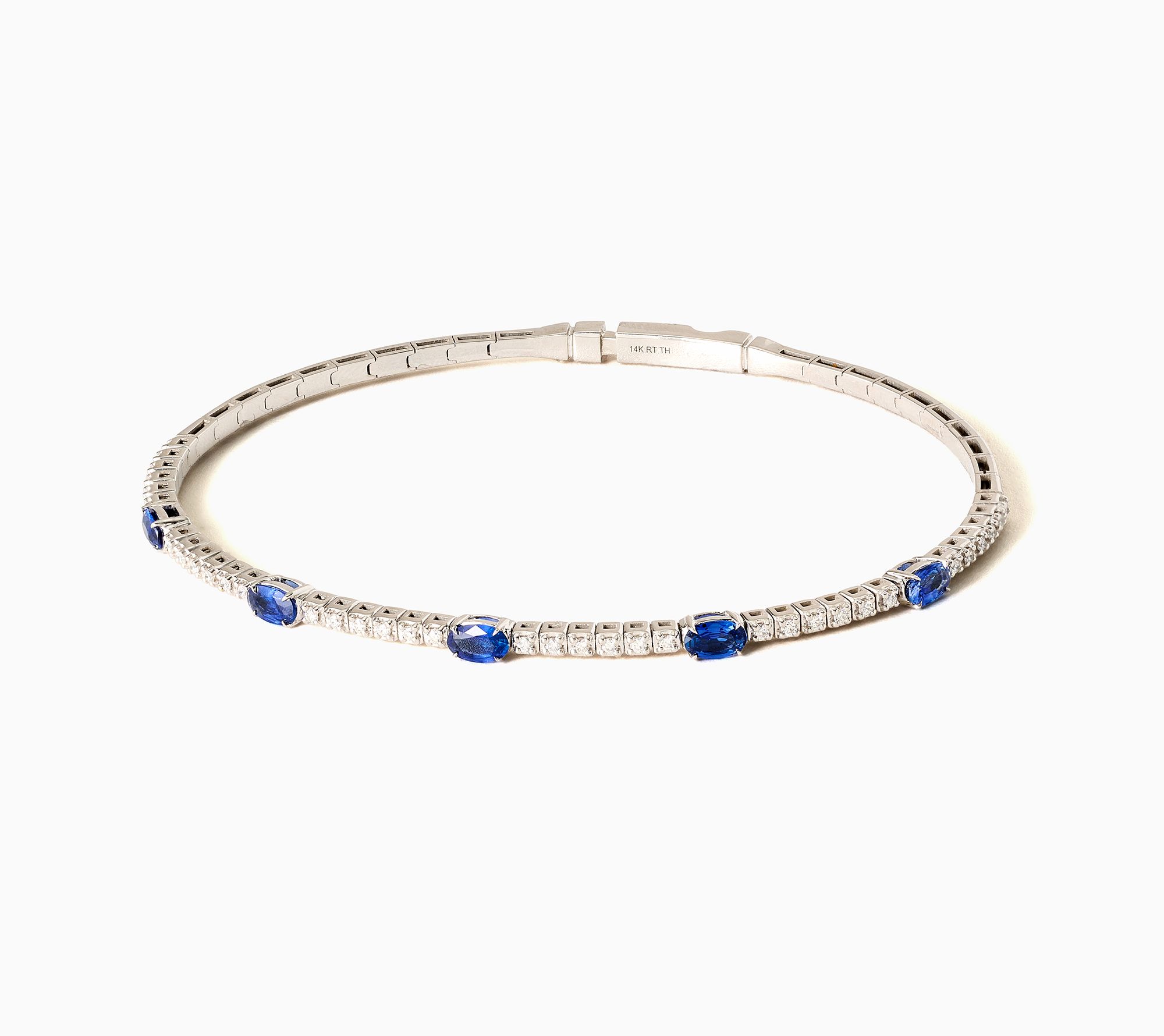 Color by Jeff Moseley 1.25 ctw Sapphire Station Bangle 14K Gold