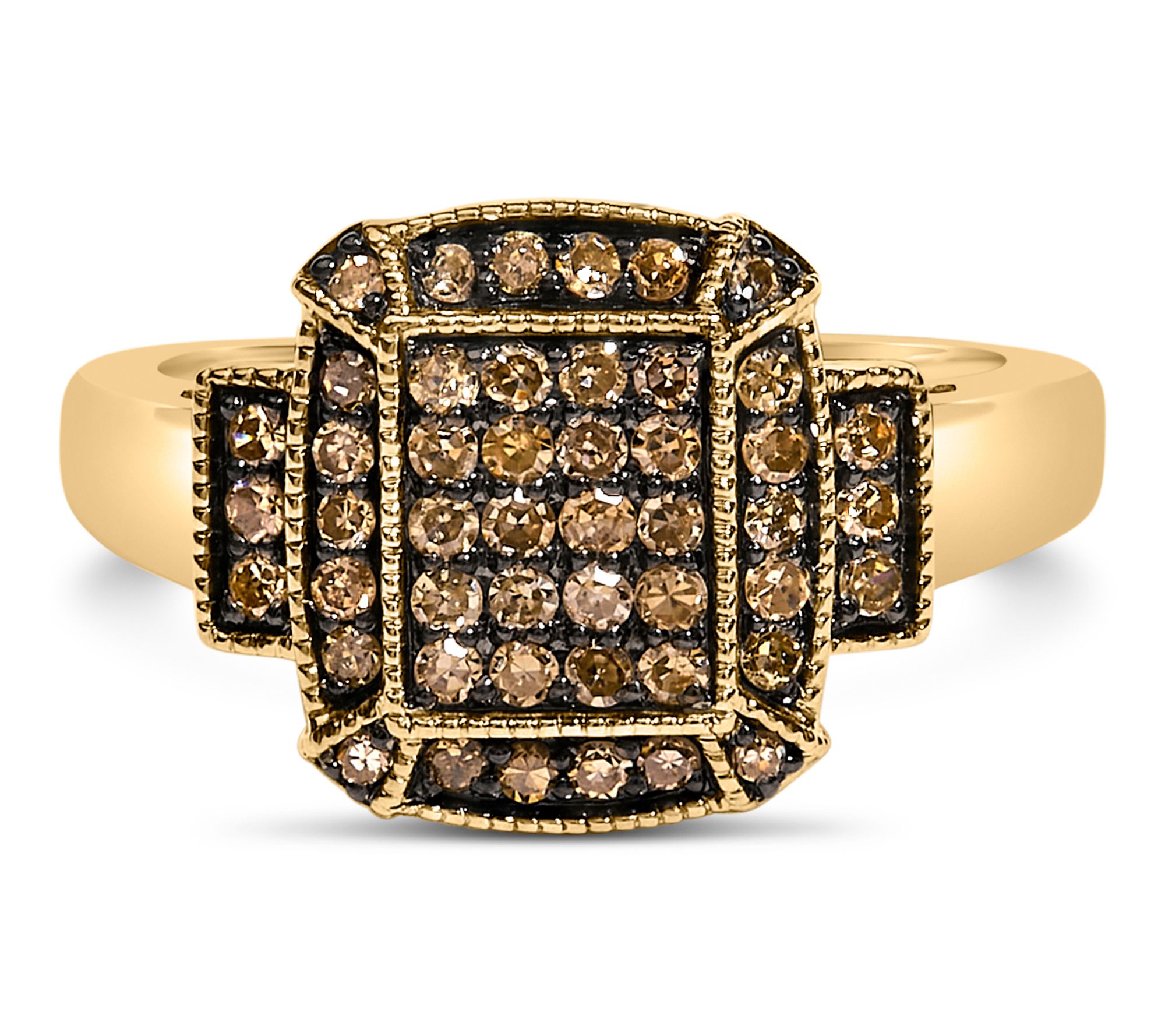 Haus of Brilliance Diamond Step Up Ring, 10K Gold Plated