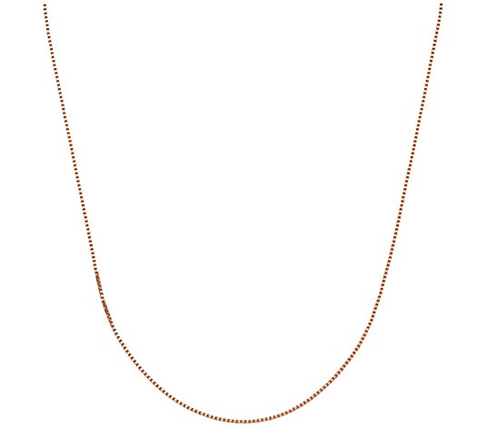 Italian Silver 14K Rose Gold-Plated 22"  Box Necklace, 4.4g