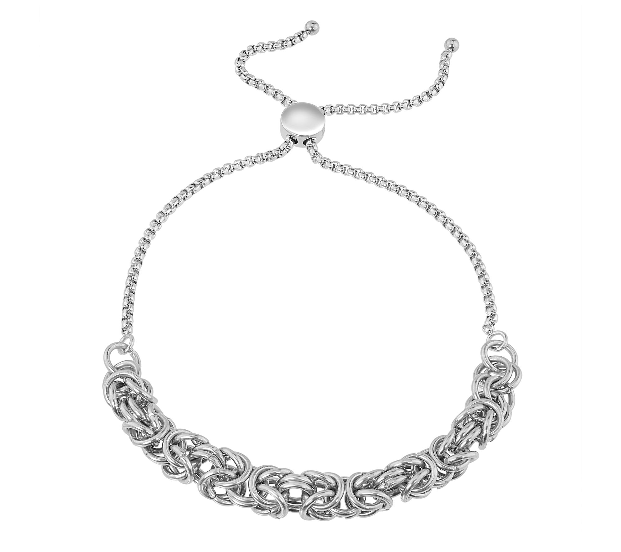 Steel by Design Byzantine Adjustable Bracelet - QVC.com