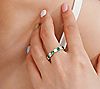 Diamonique & Simulated Emerald Band Ring, Platinum Clad, 4 of 5
