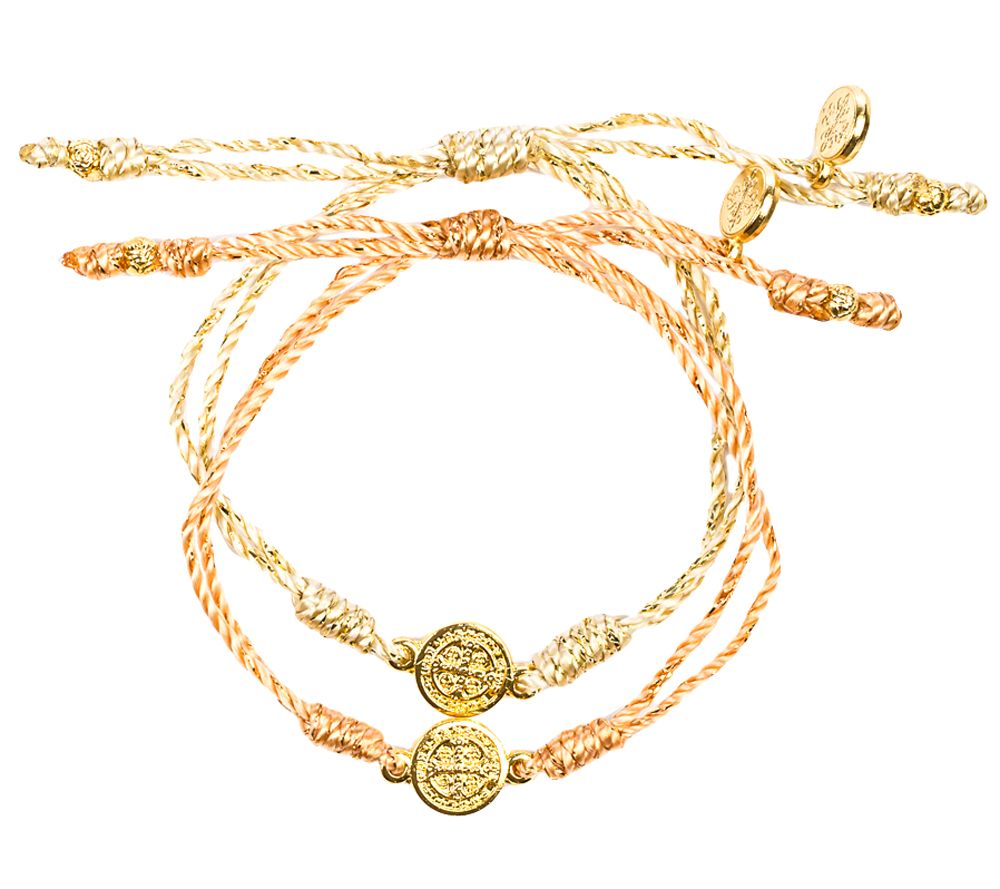 My Saint My Hero Breathe Blessing Goldtone Bracelet Set