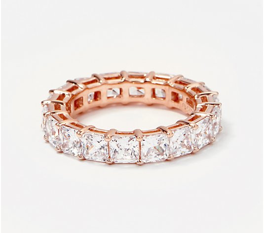 Diamonique Rose Gold Choice of Cut Band Ring, 14K Gold Clad