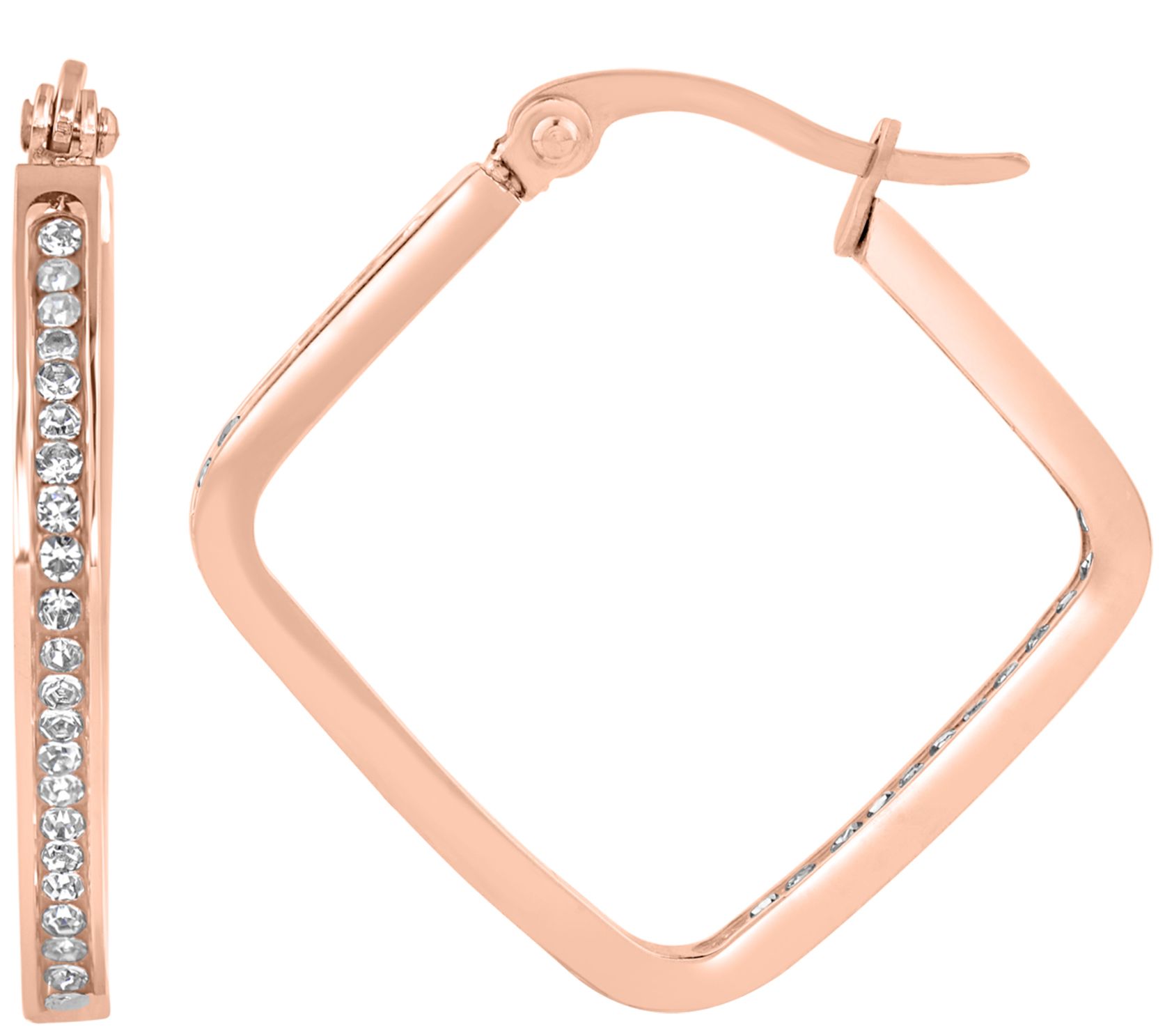 Steel by Design 1-1/8" Square Inside-Out HoopEarrings