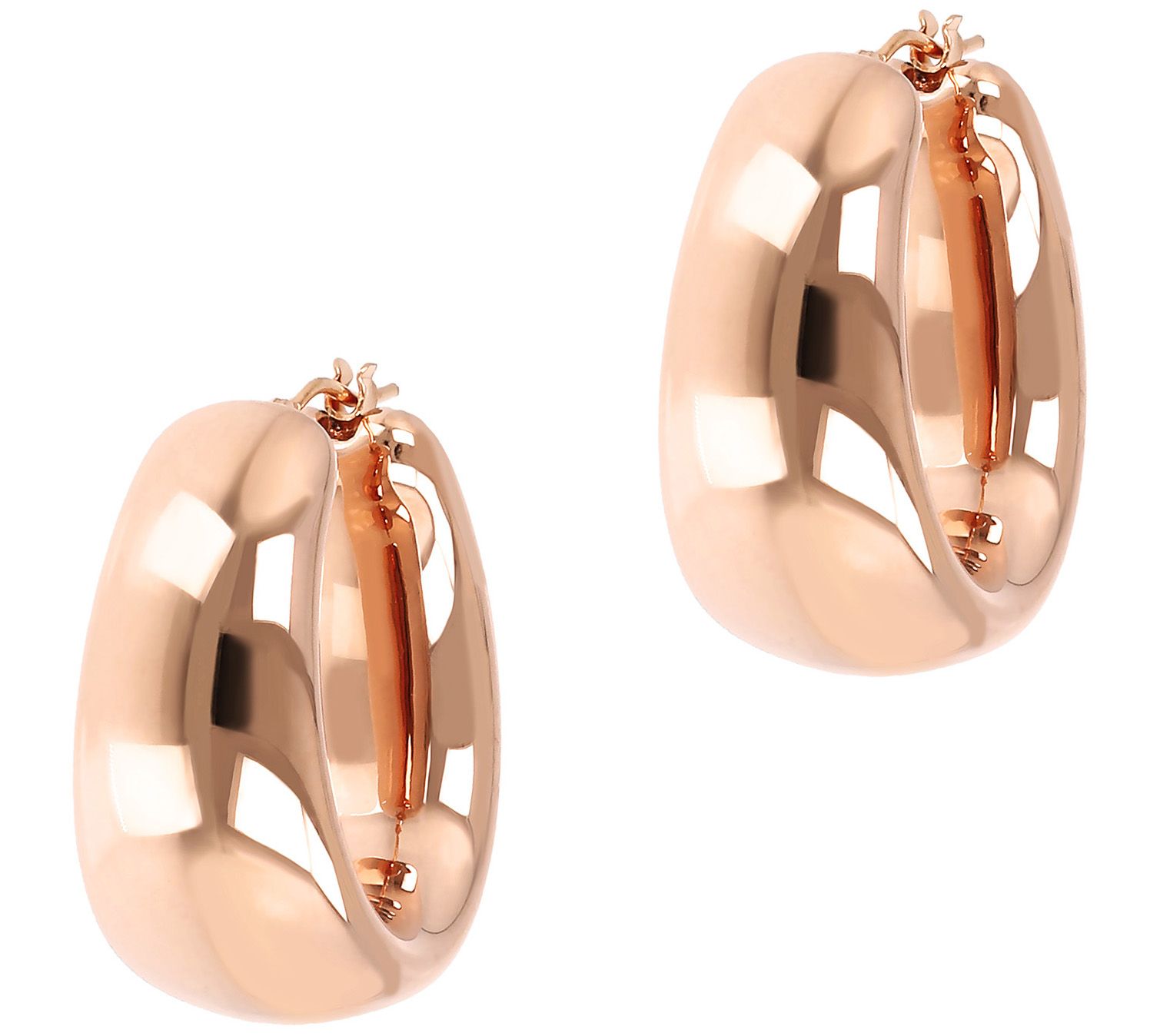 BellaOro Nuovo 1 Polished Hoop Earrings, 14K Gld Over Resin