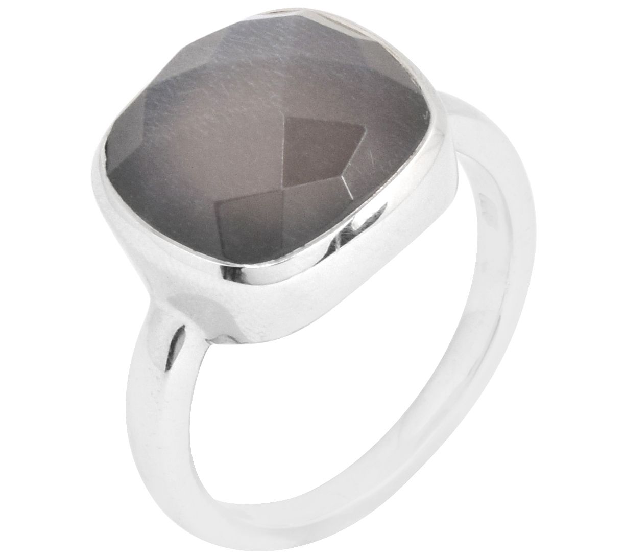 Affinity Gems 7 .45 ct Grey Moo nstone Solitair e Ring, Sterlin