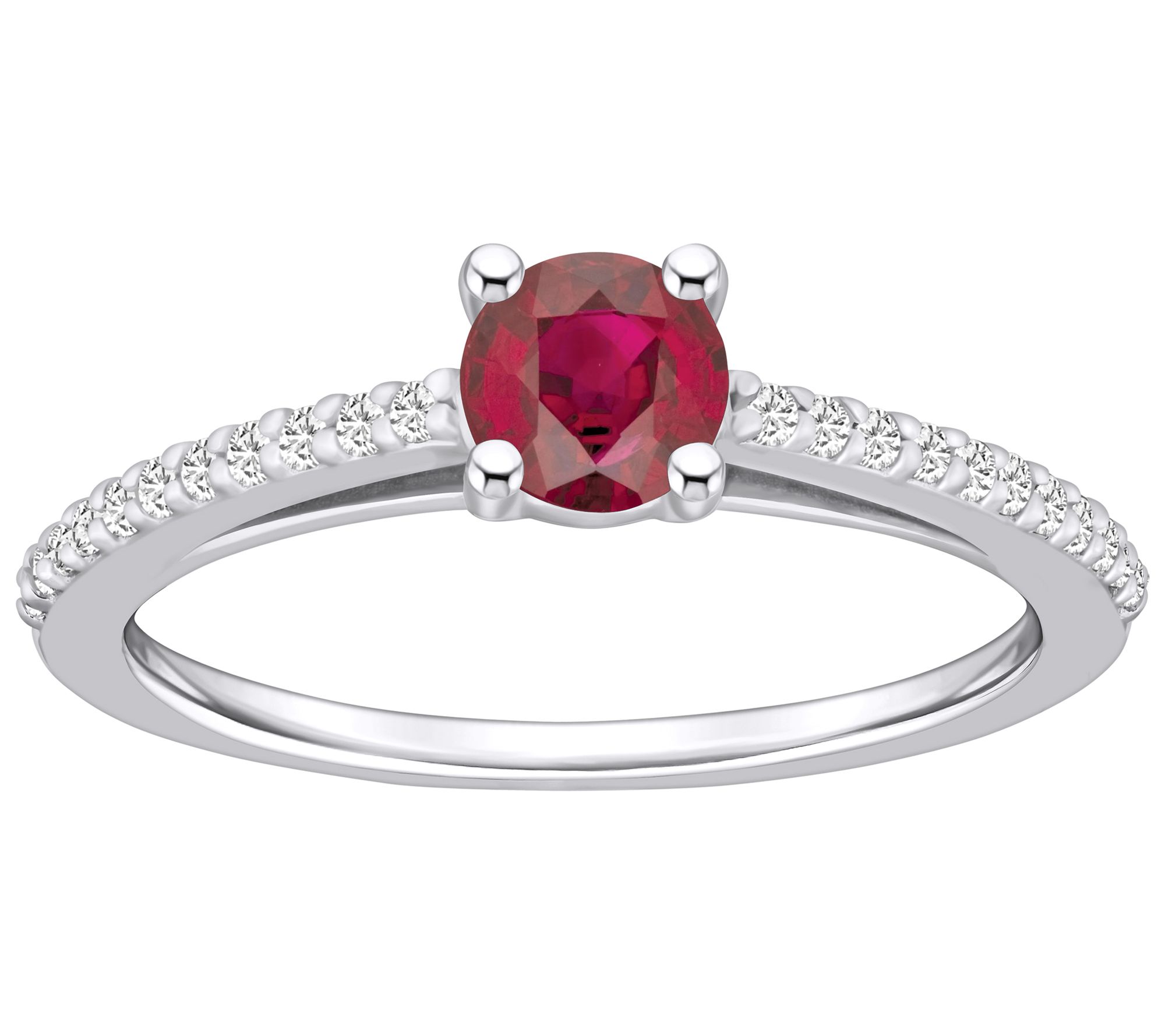 Affinity Gems Precious Gemstone & Diamond Ring, 14K White Gold