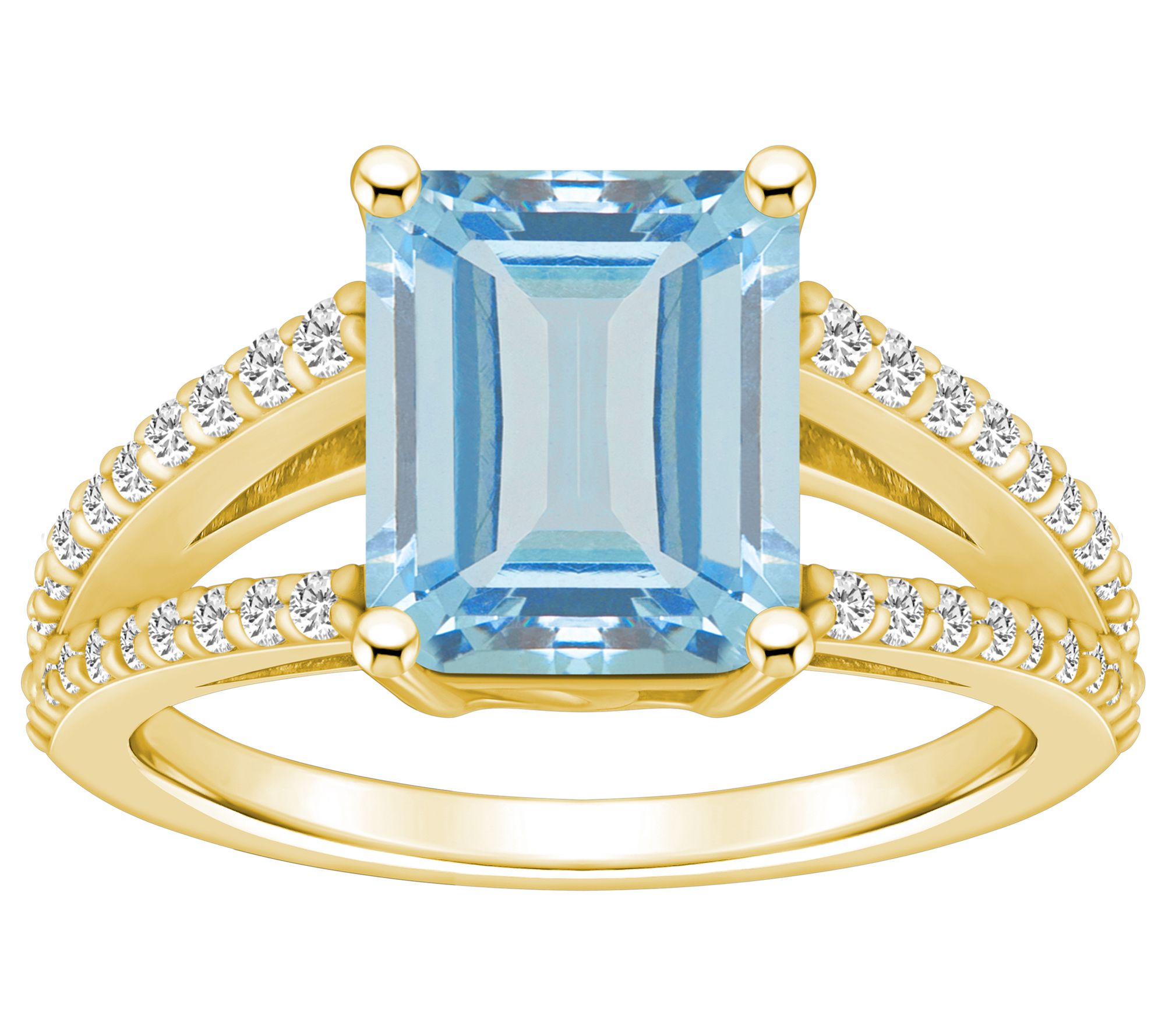 Affinity Gems 3.00 cttw Aquamarine & Diamond Ring, 14K Gold