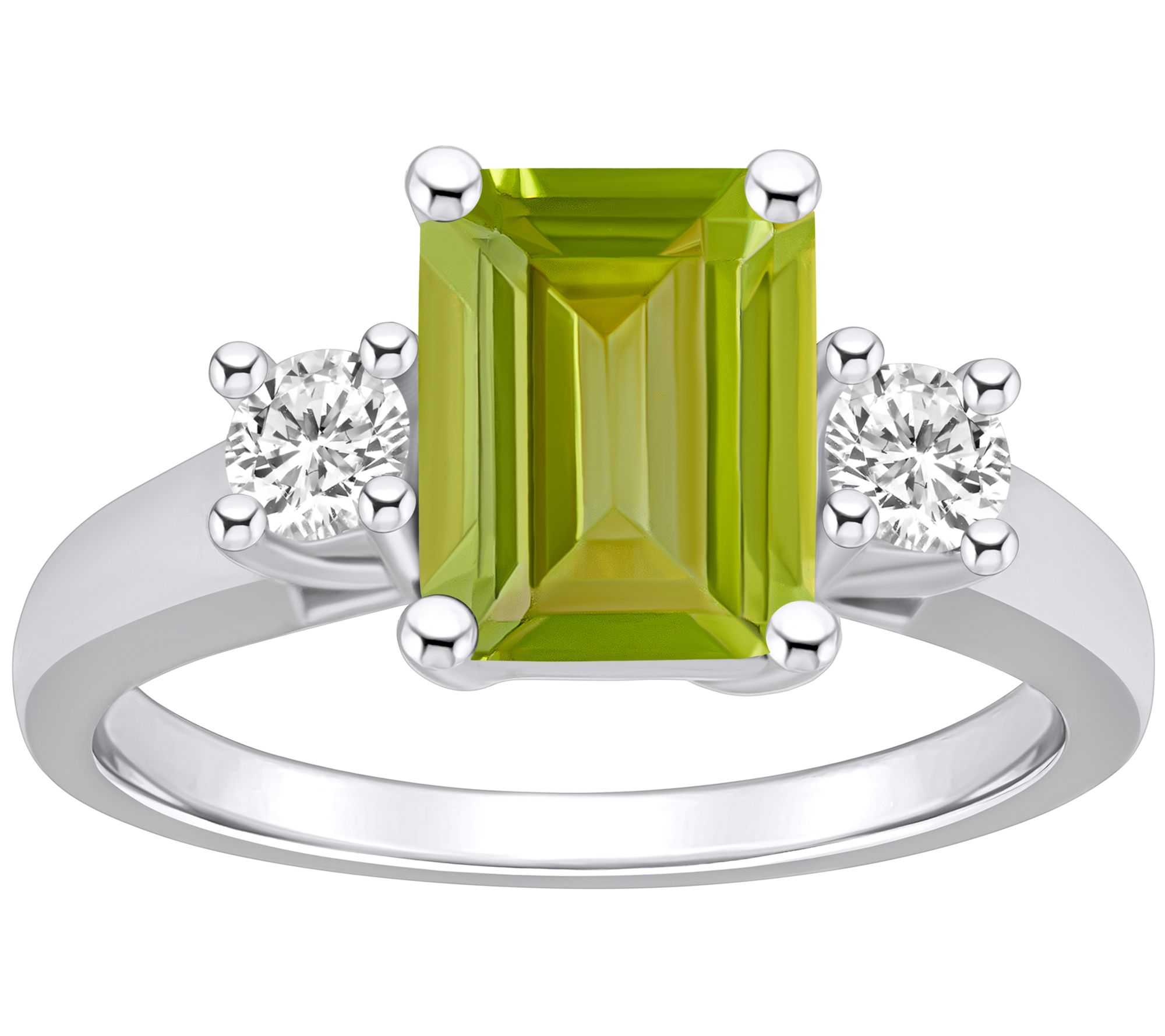 Affinity Gems Emerald-Cut Gemstone & Diamond Ring, 14K Gold