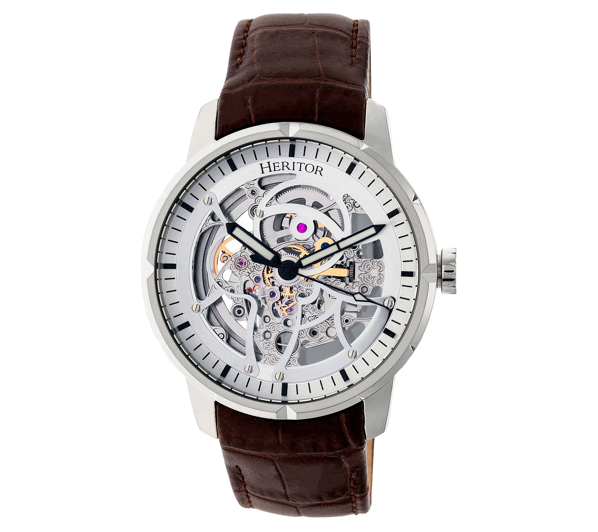 Heritor Automatic Men's Ryder Stainless Brown and White Watch