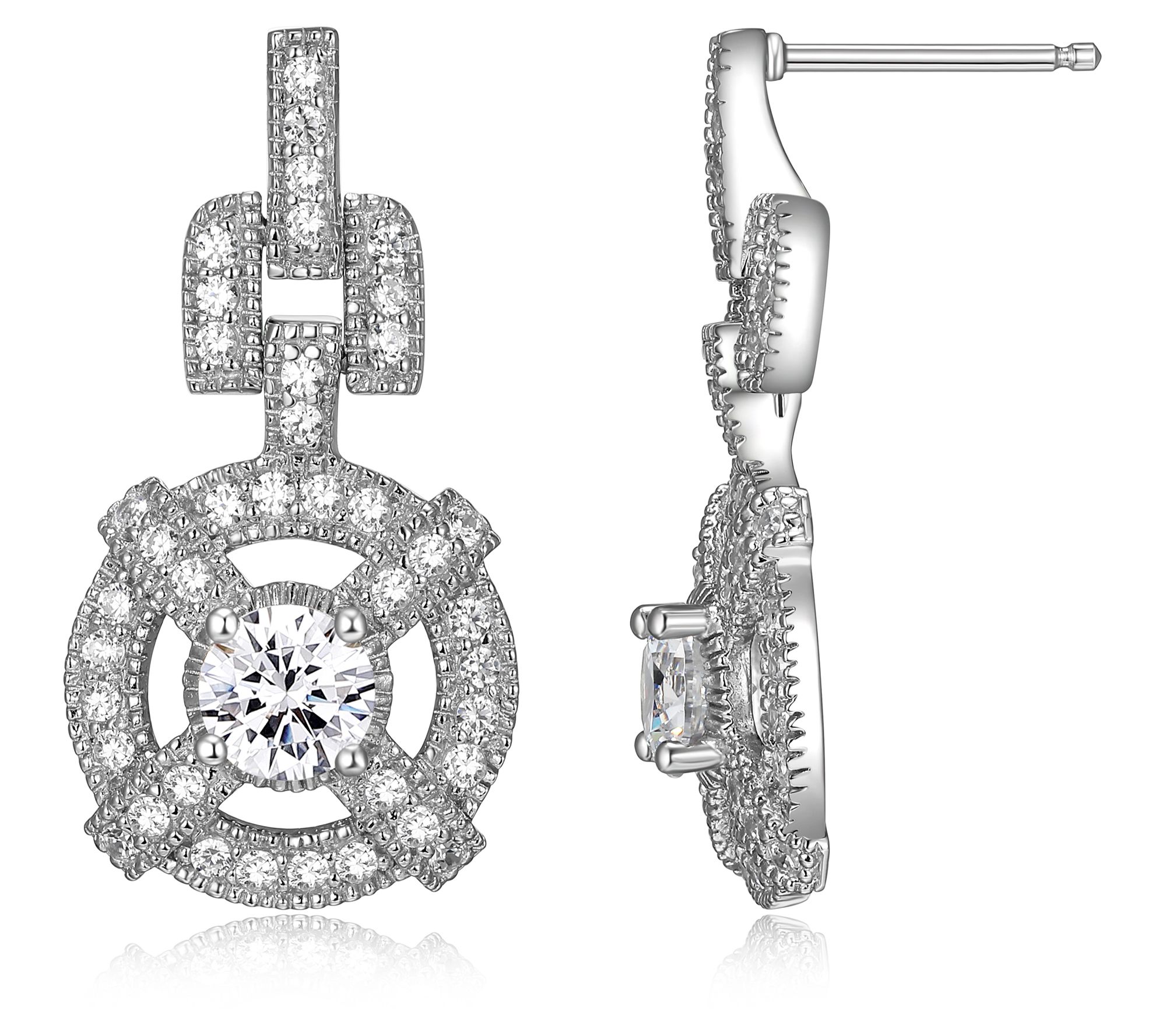 Diamonique 2.75 cttw Drop Earrings, Platinum Clad