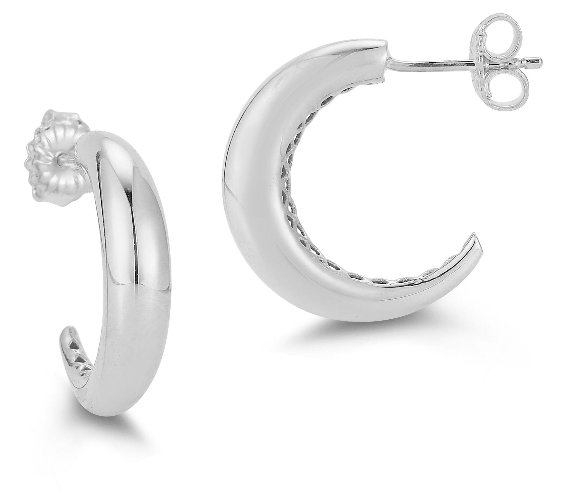 Sterlina Silver Crescent Hoop Earrings, Sterling