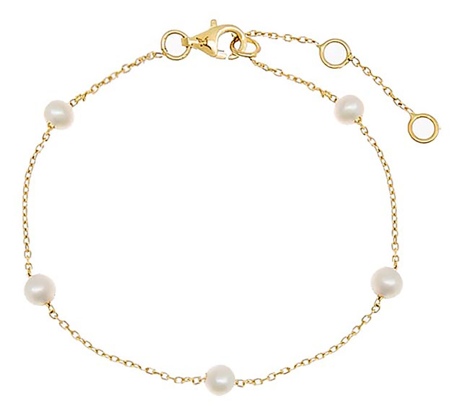 By Adina Eden 14K Gold Cultured Pearl Station B racelet