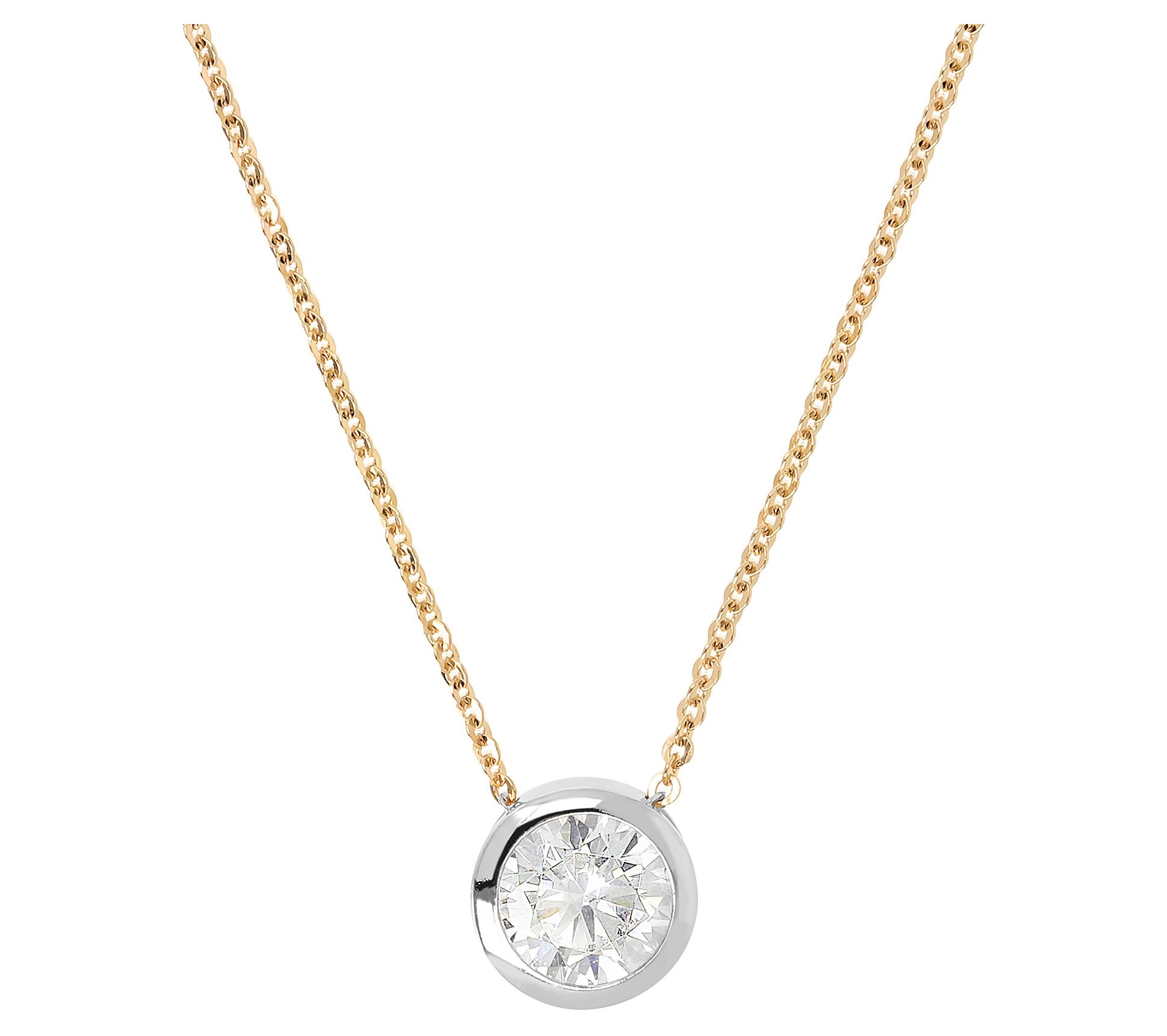 Diamonique x Bronzo Italia 1.90 cttw Slide Pendant w/ Chain