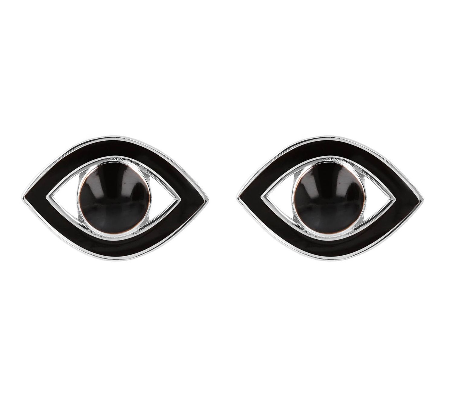 Netali Nissim Enamel Evil Eye Stud Earrings, Sterling Silver