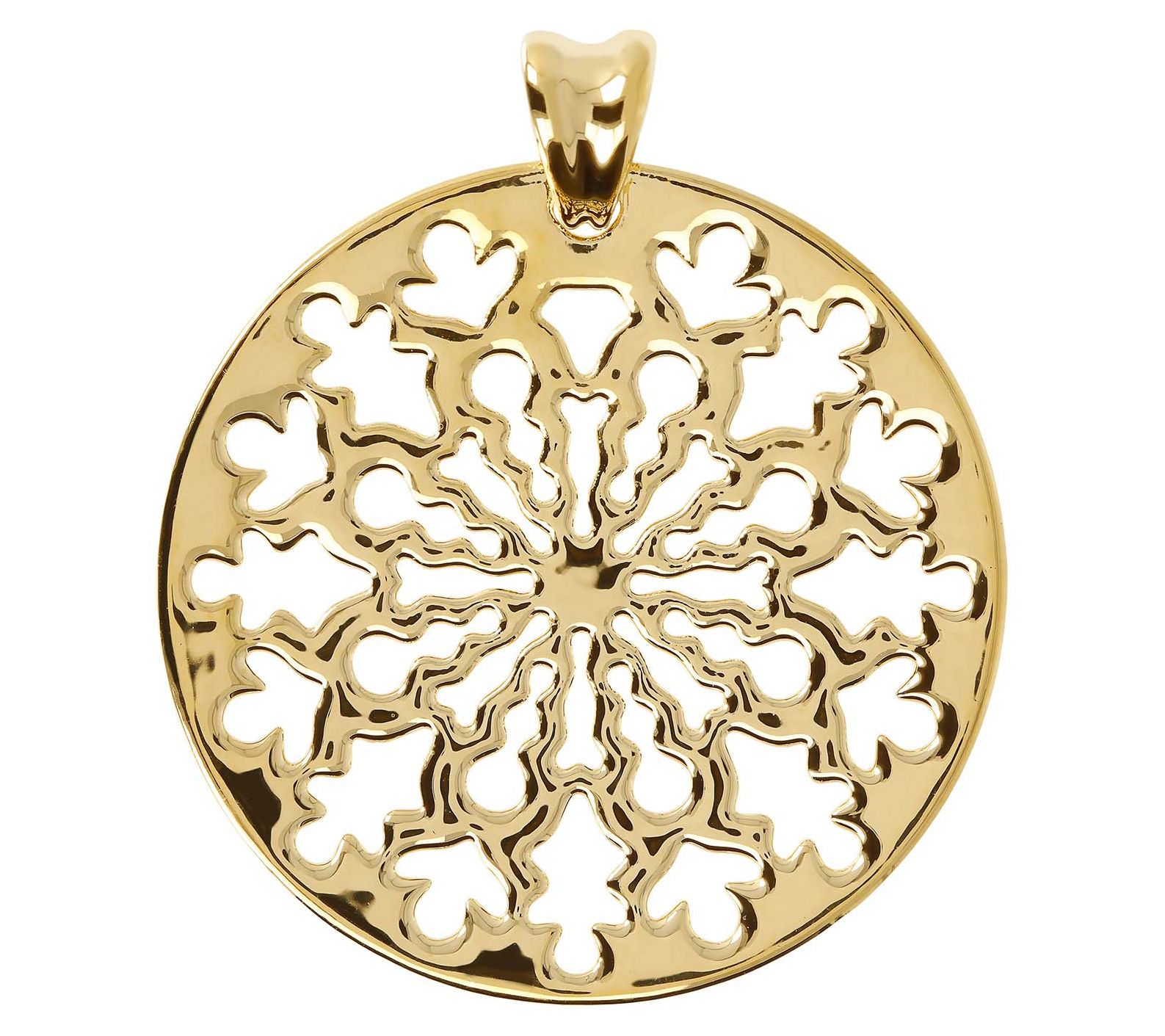 BellaOro Openwo rk Circle Penda nt, 14K Gold Ov er Resin