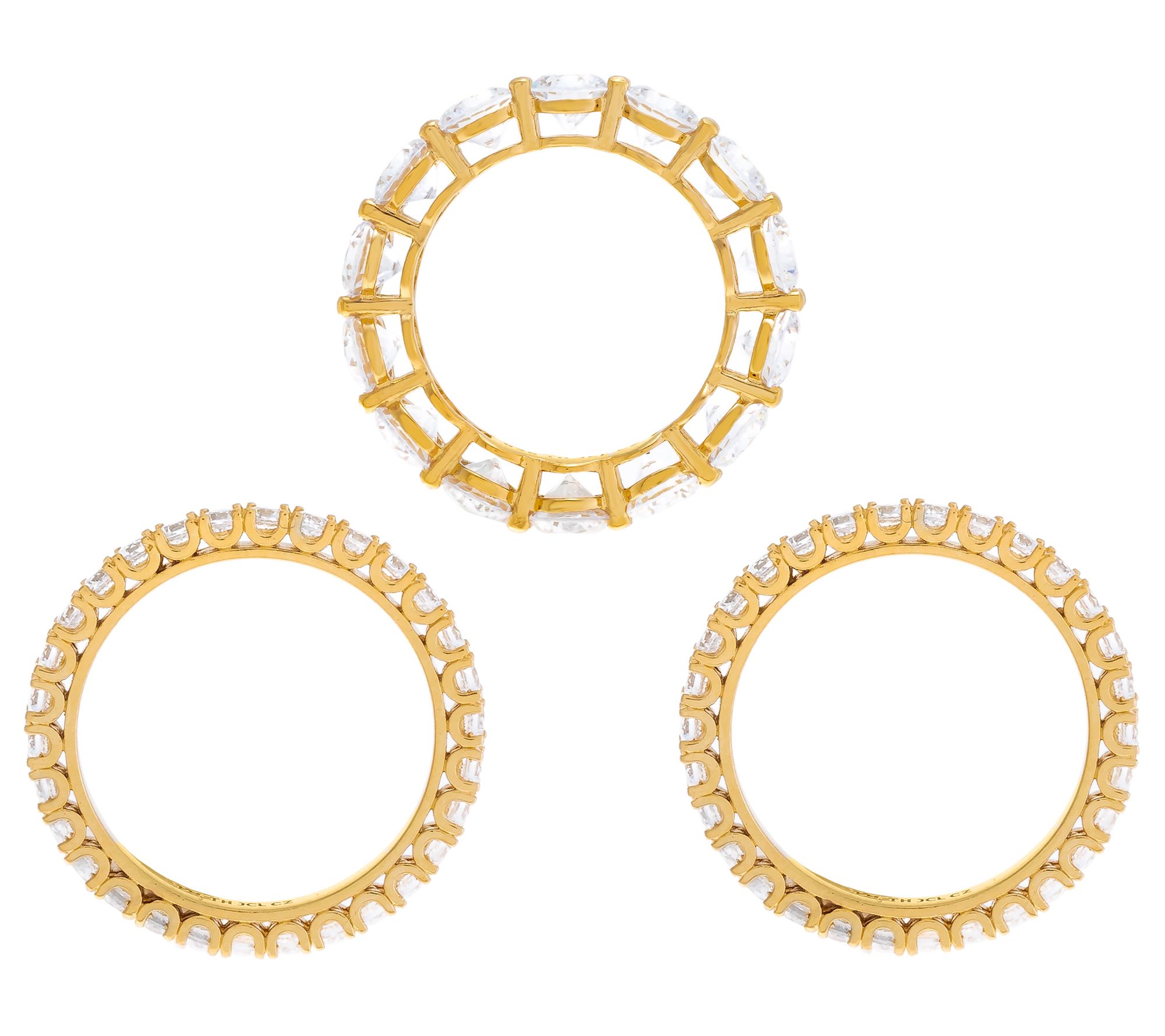 Diamonique 9.25 cttw Eternity Bridal Ring Set,14K Gold Plated