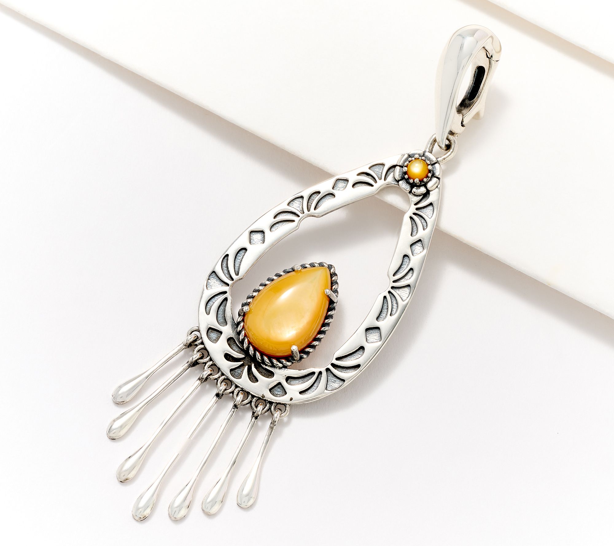 American West Sterling Silver Pear Gemstone Dangle Enhancer