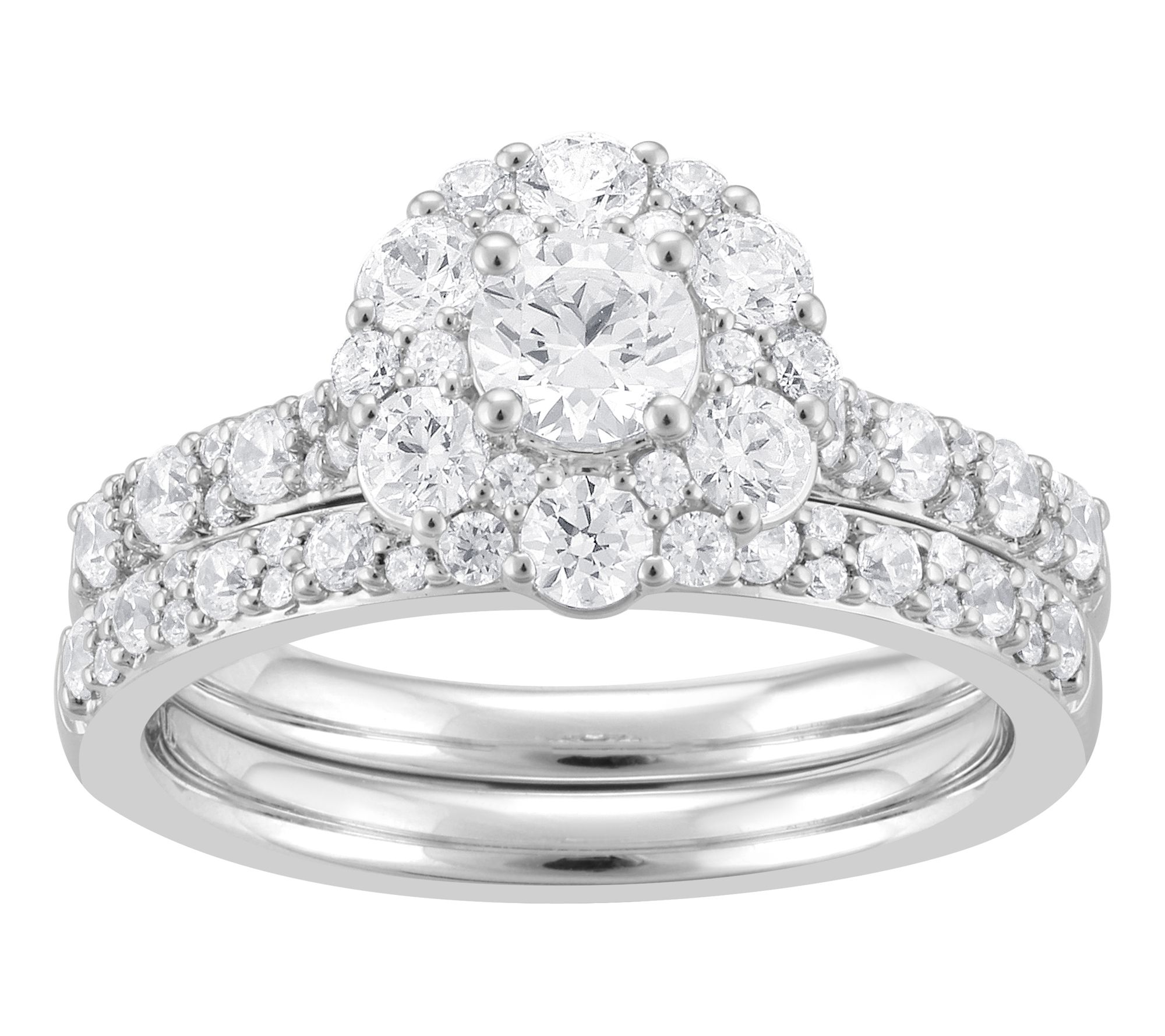 Fire Light 1.50 cttw Lab Grown Diamond Bridal Ring Set, 14K