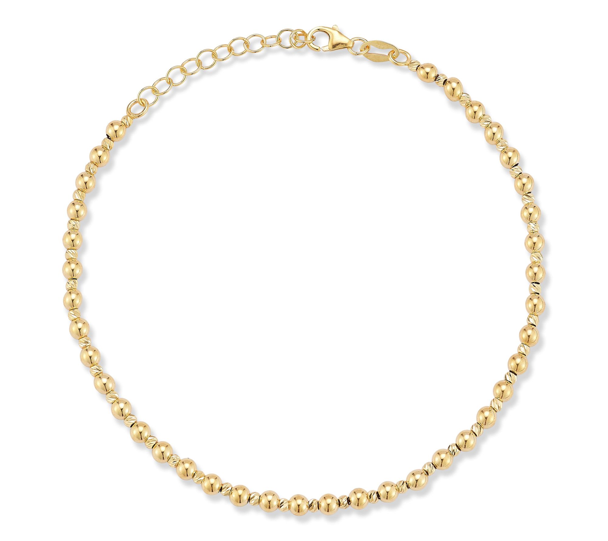 Italian Gold Diamond Cut Ball Chain Bracelet, 14K