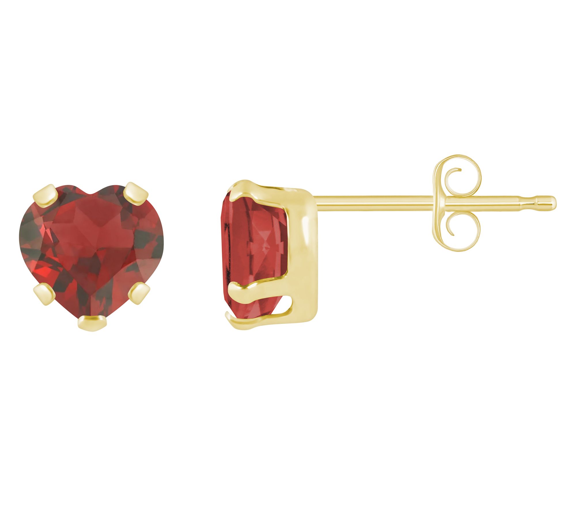 Affinity Gems Heart Gemstone Stud Earrings, 10KGold