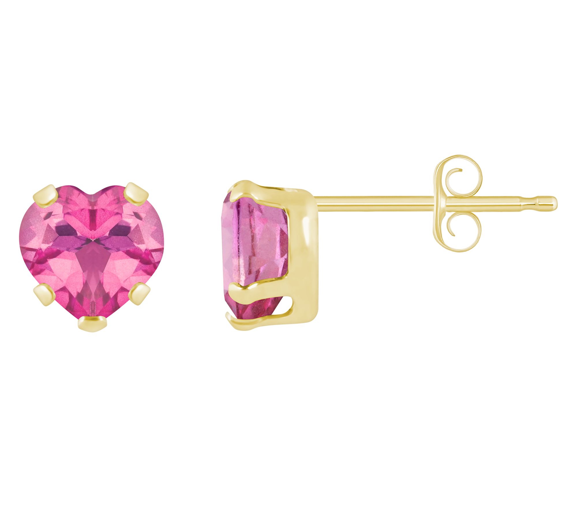 Affinity Gems Heart Gemstone Stud Earrings, 10KGold