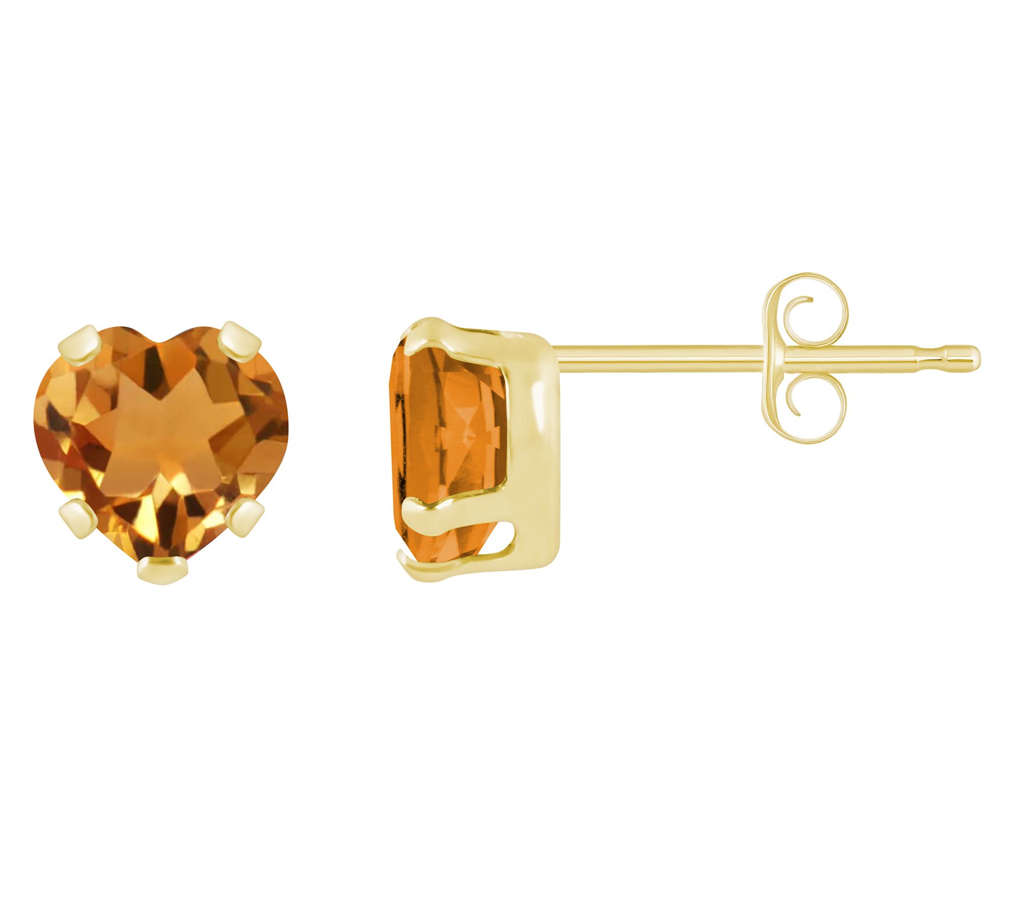 Affinity Gems Heart Gemstone Stud Earrings, 10KGold