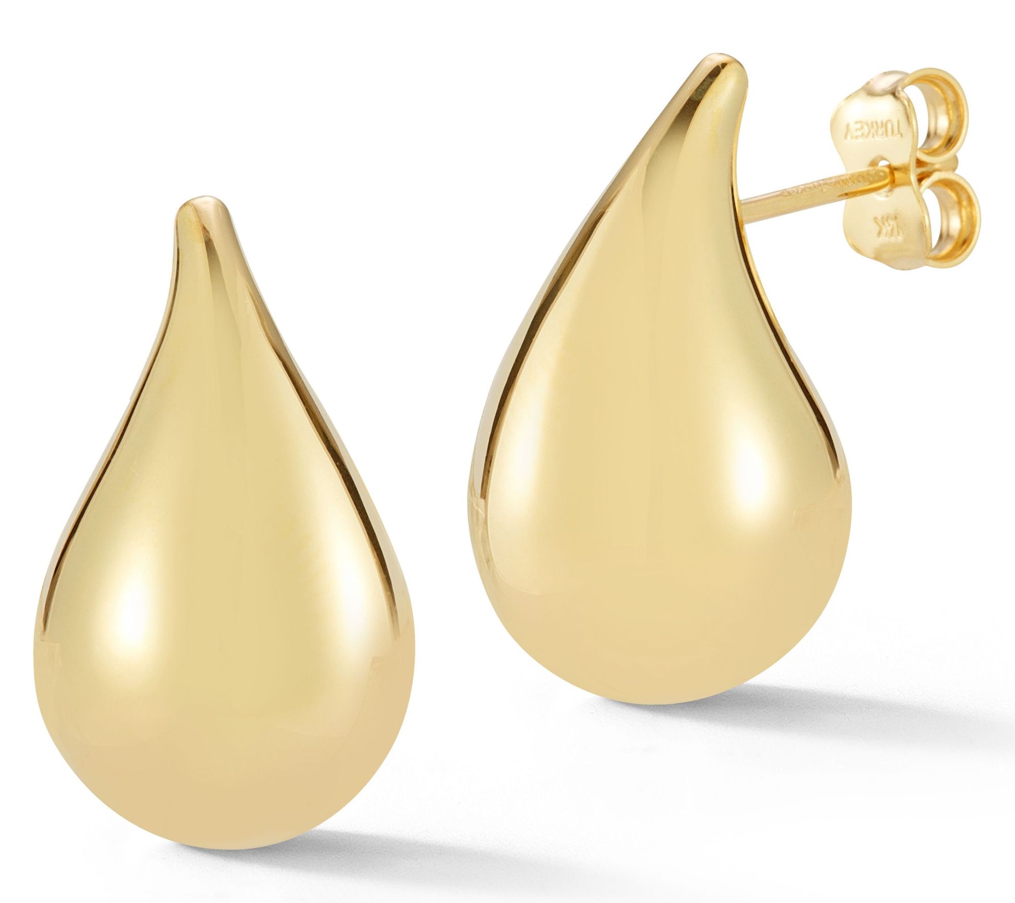 Luminosa Gold Large Raindrop Stud Earrings, 14K