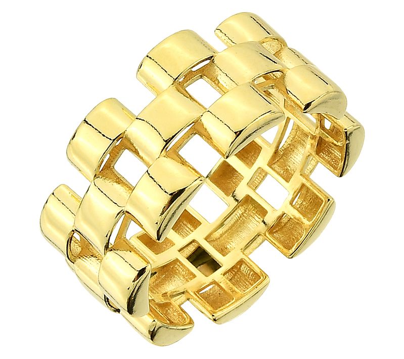 Silver Style Panther Link Band Ring, Sterling Silver