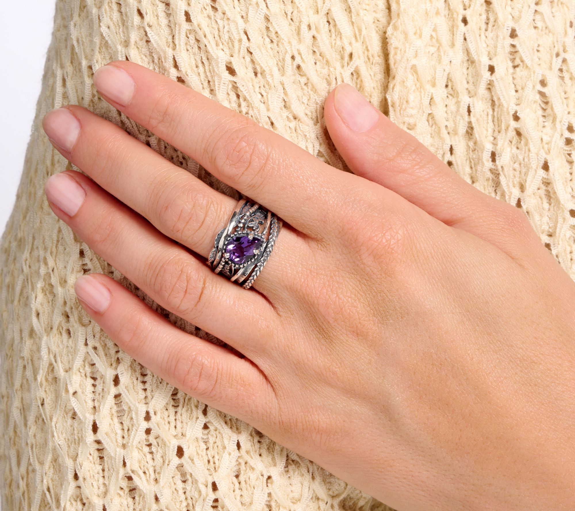 ヘブンセント　クリープ Or Paz Sterling Silver Pear Shaped Gemstone Ring - QVC.com