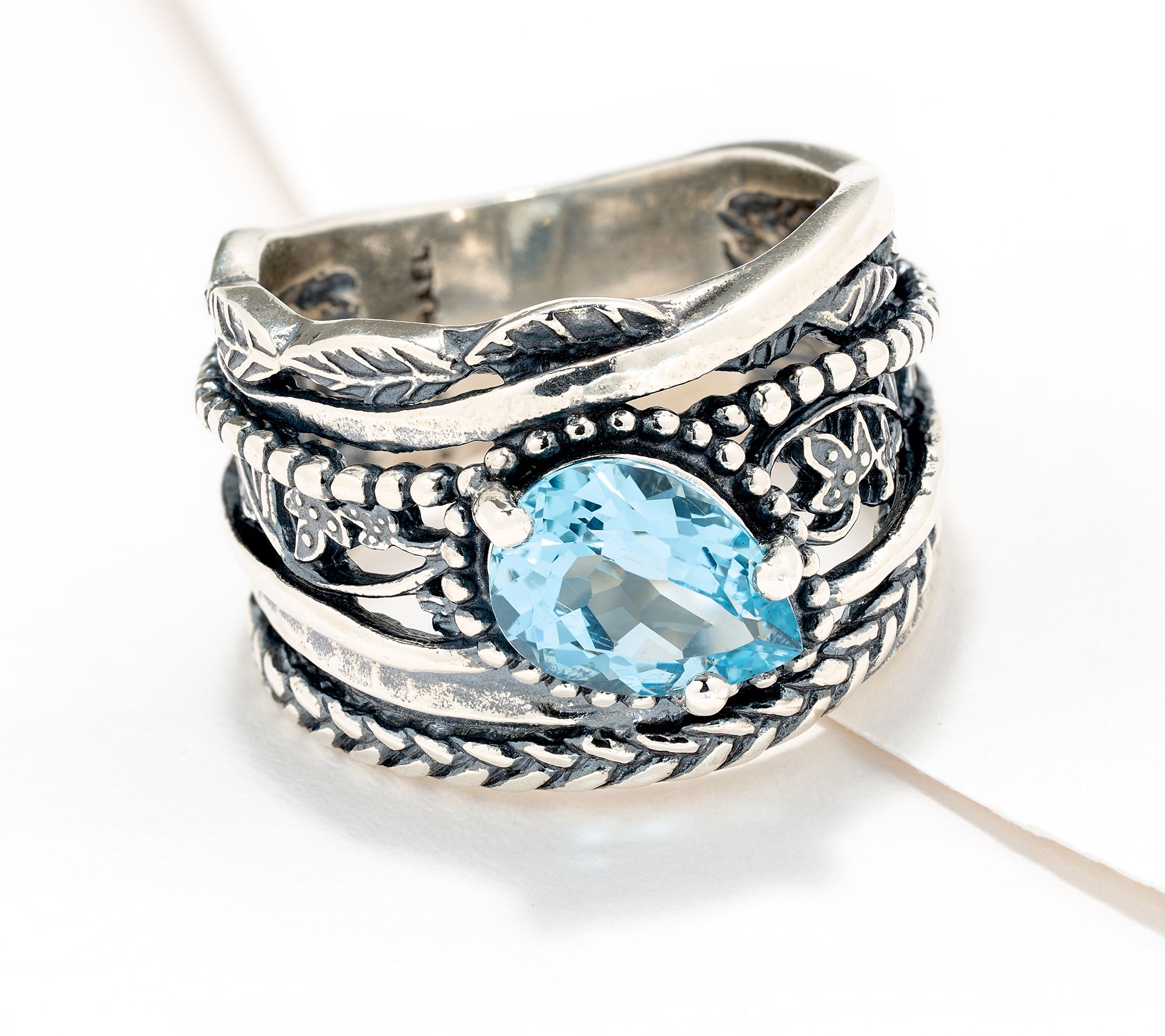 Or Paz Sterling Silver Pear Shaped Gemstone Ring