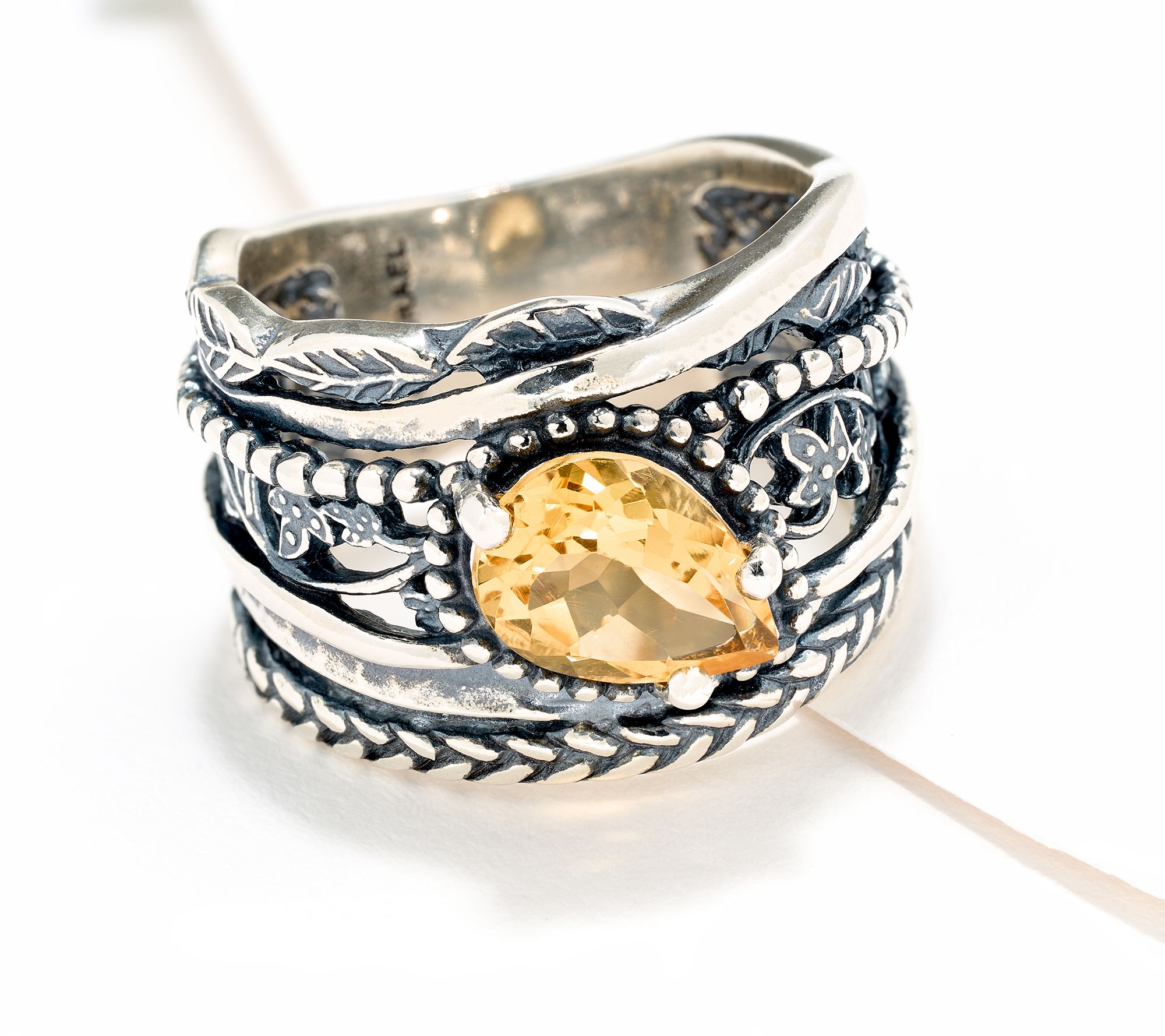 Or Paz Sterling Silver Pear Shaped Gemstone Ring