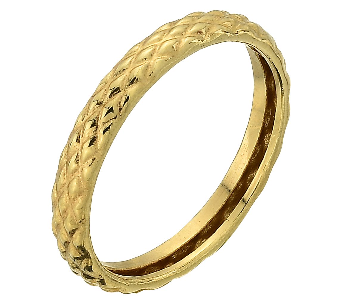 Adorna 14K Gold Quilted Design Textured Band Ring