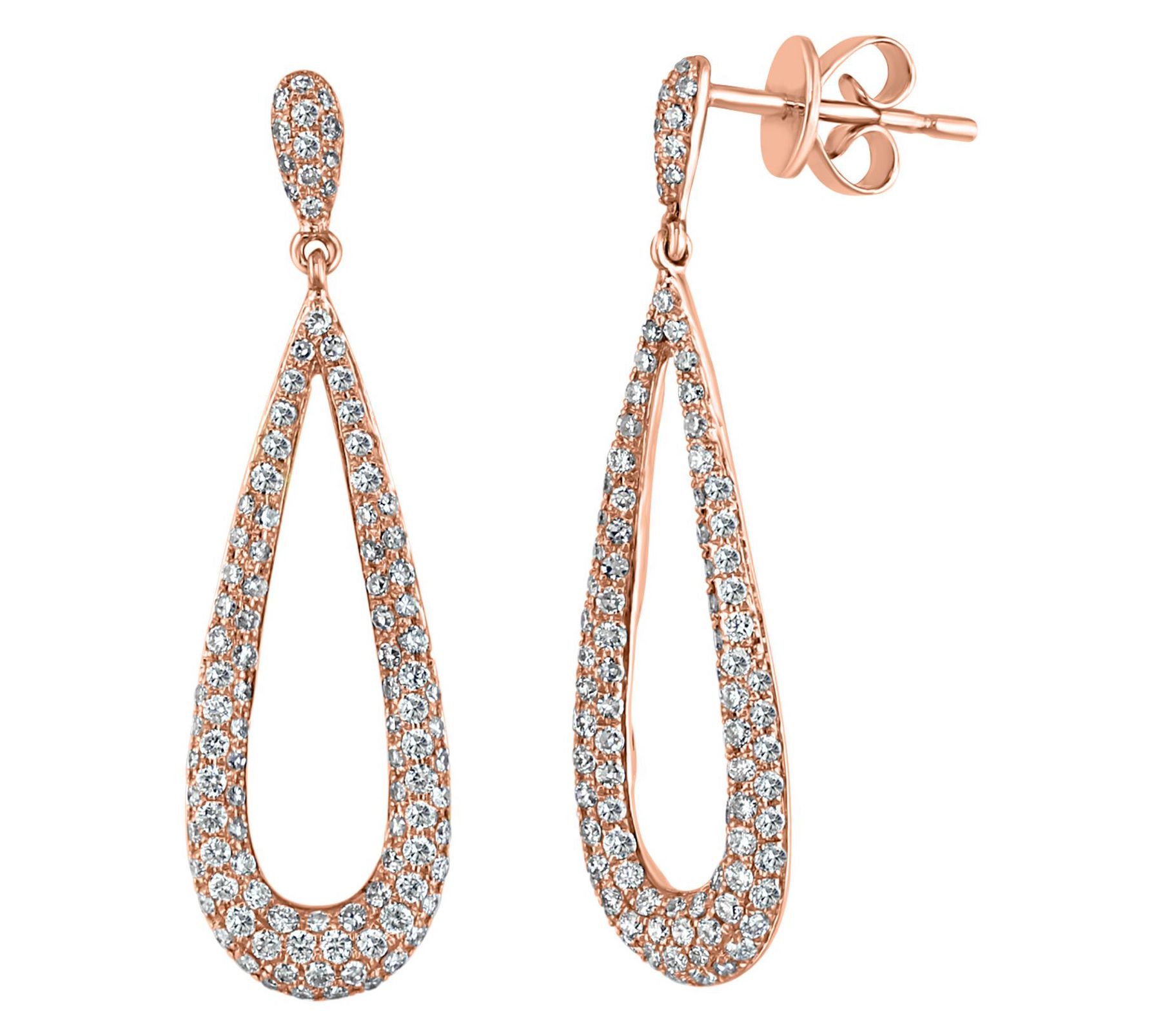 Effy 1.25 cttw Diamond Dangle Earrings, 14K Rose Gold
