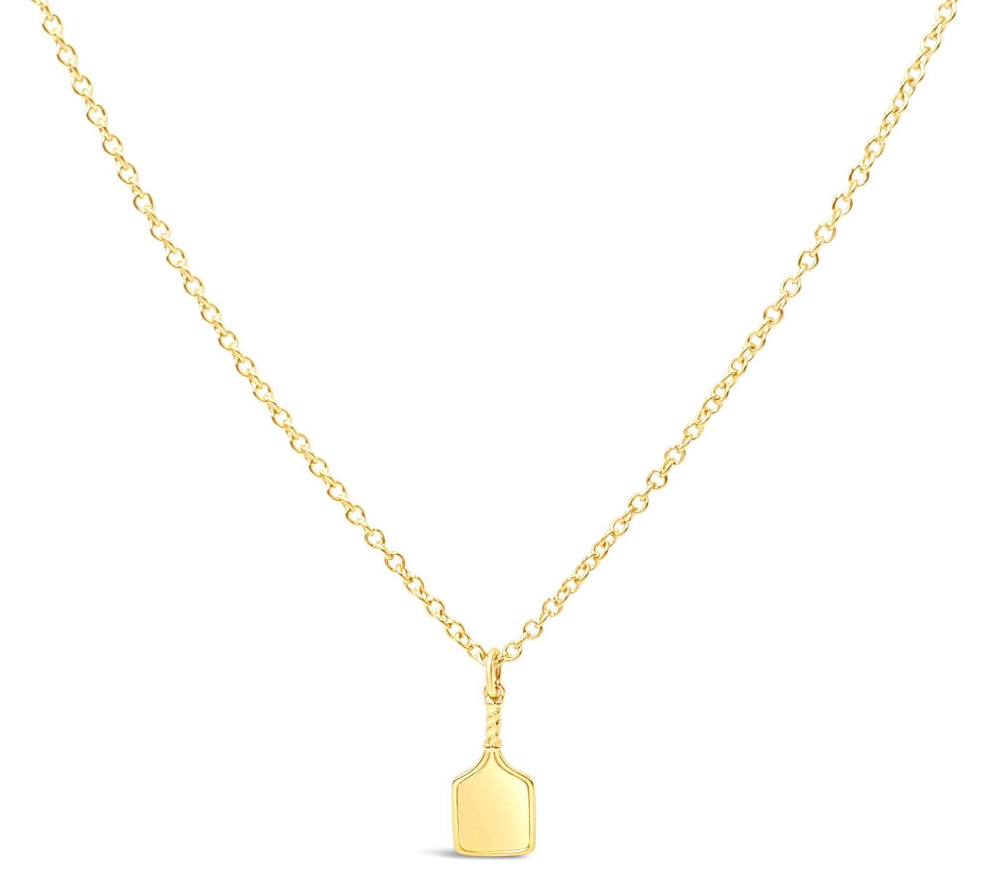 Elyse Ryan 14K Gold Clad Pickle Ball Pendant w/Chain