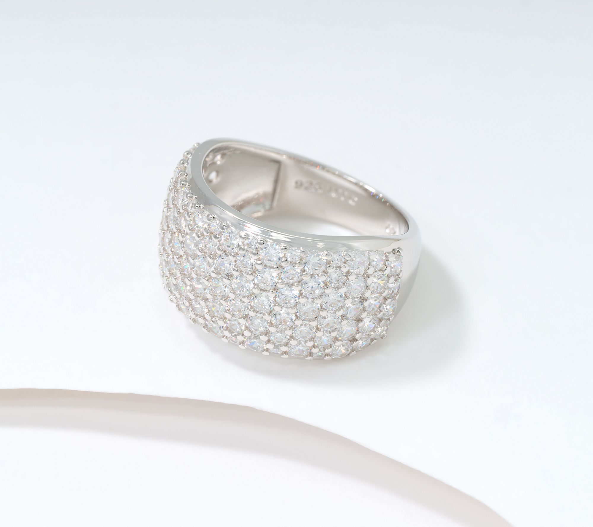 Diamonique x Kathy Levine Kismet Pave Set Wide Band Ring, Sterling Silver