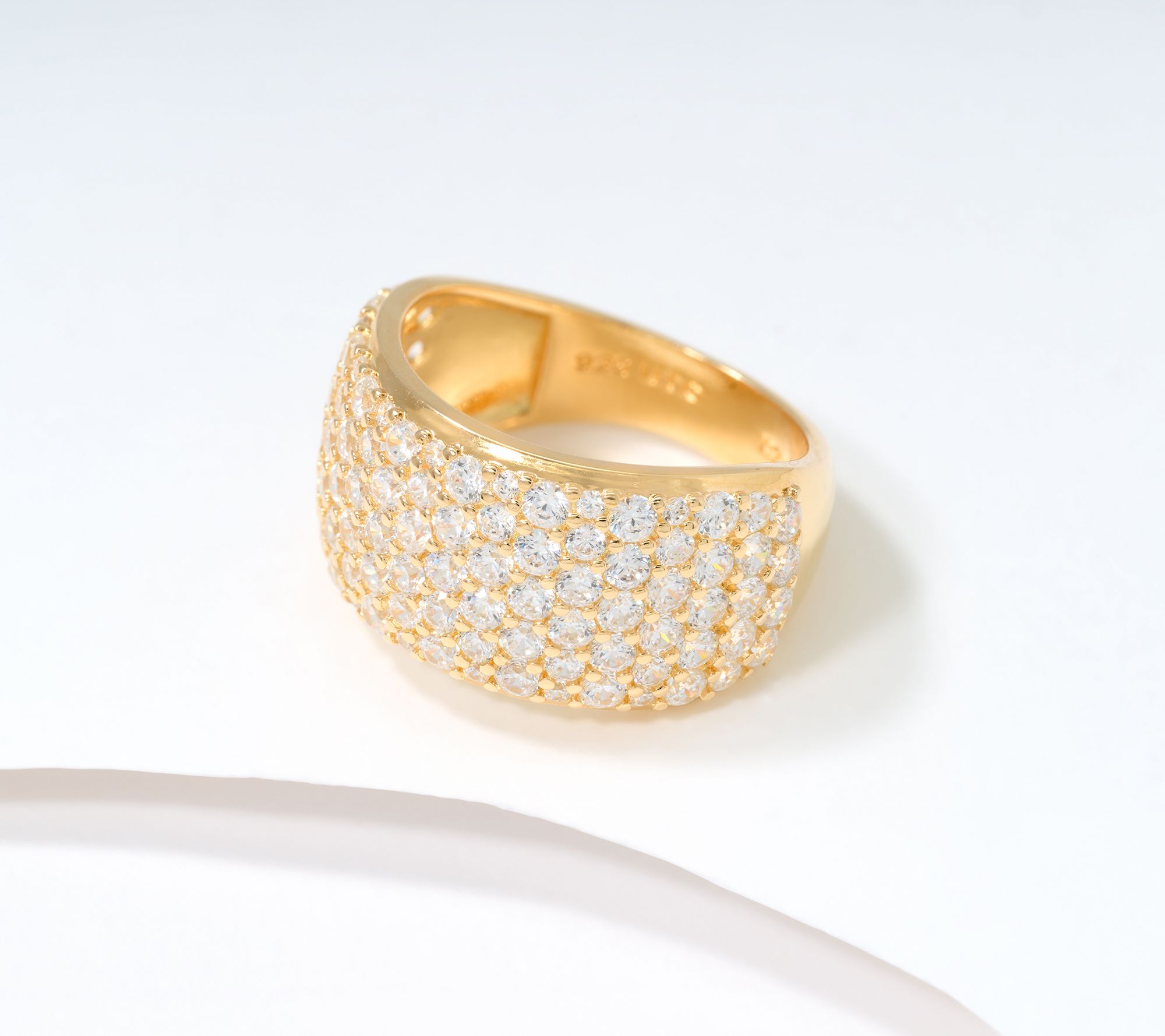 Diamonique x Kathy Levine Kismet Pave Set Wide Band Ring, Sterling Silver