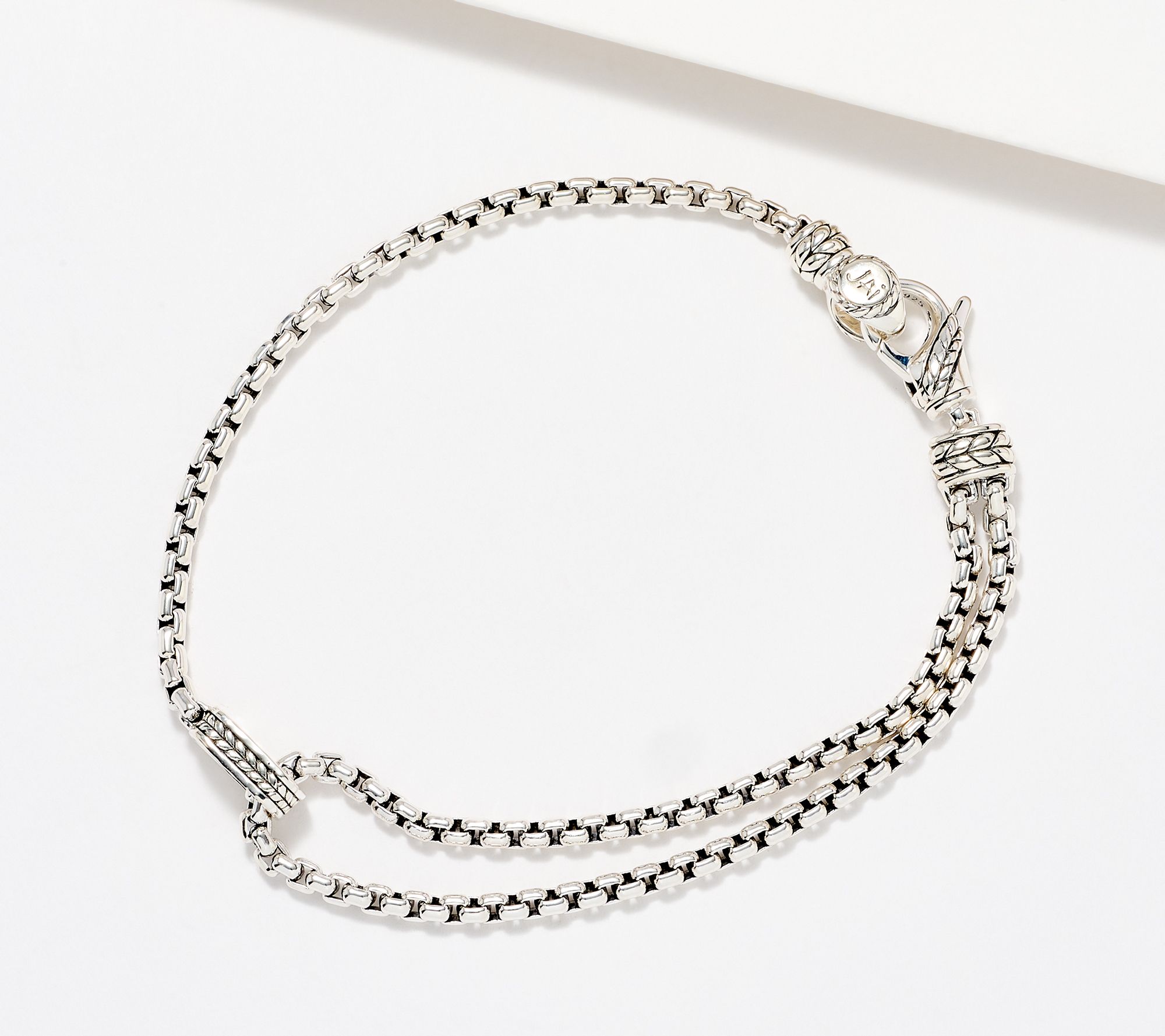 "As Is" JAI Sterling Silver Double 2.7mm Box Chain Bracelet, 10.0g
