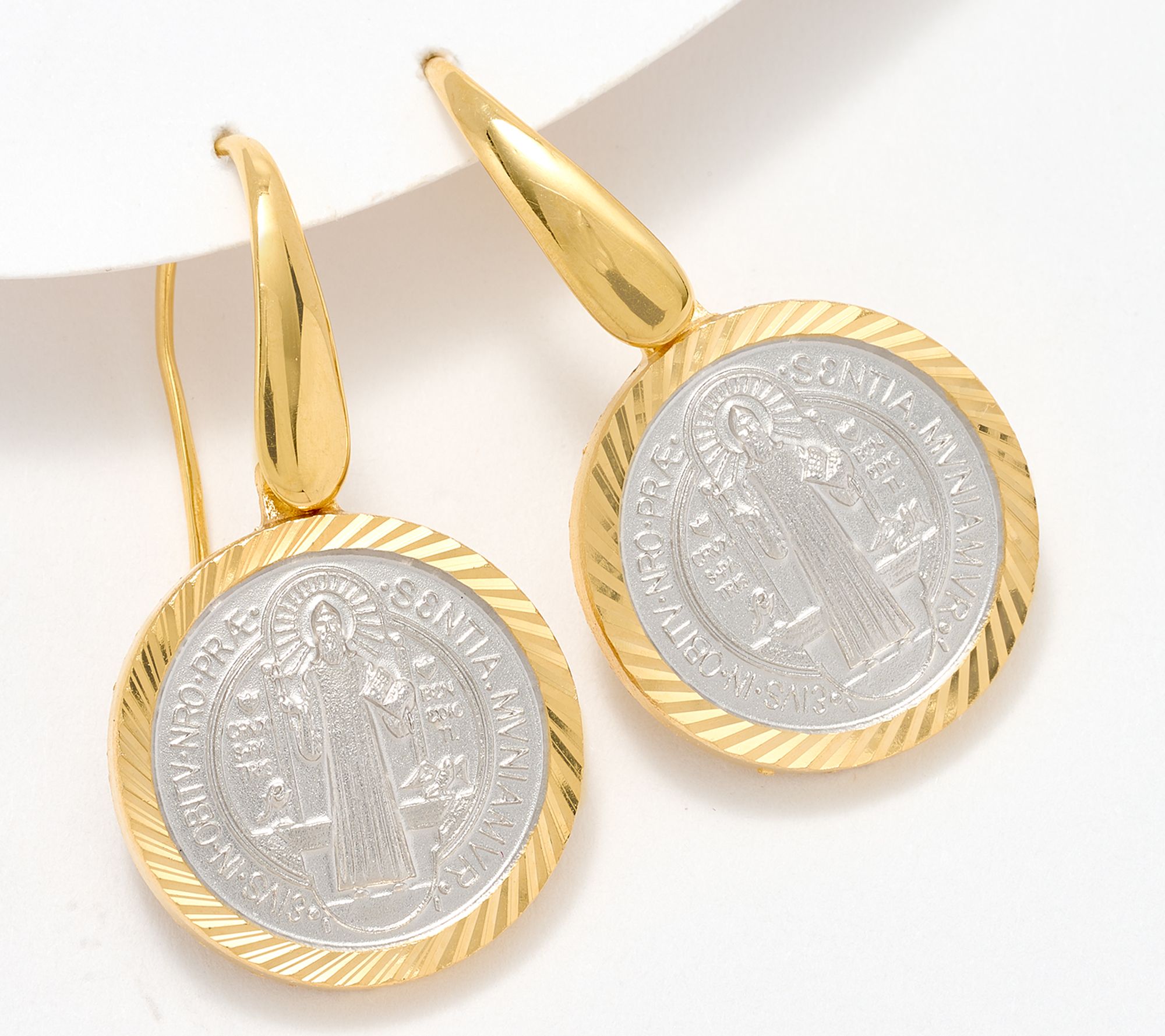 "As Is" David Markstein Bronze San Benito Medal Earrings
