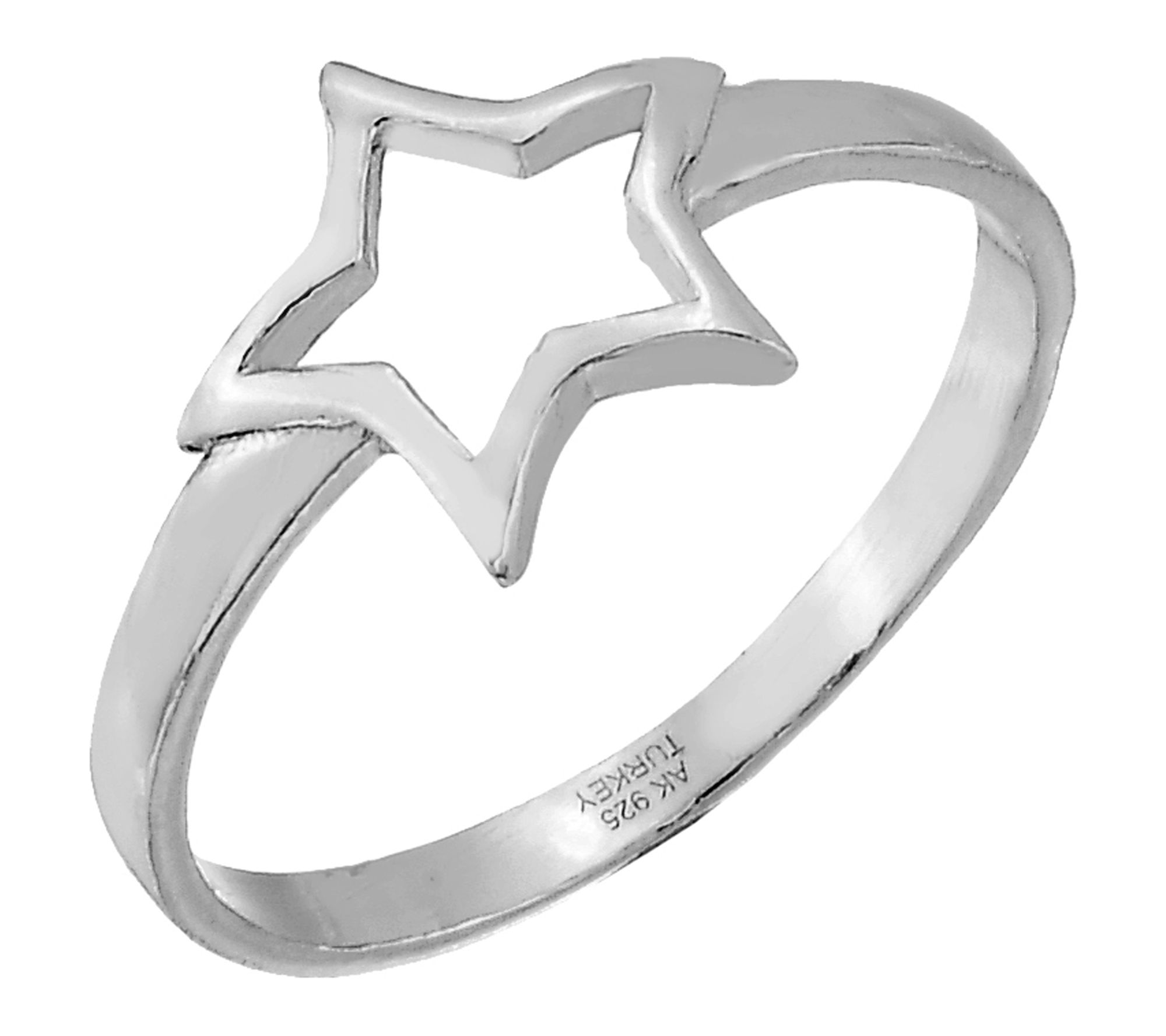Silver Style Open Star Design Ring, Sterling Silver