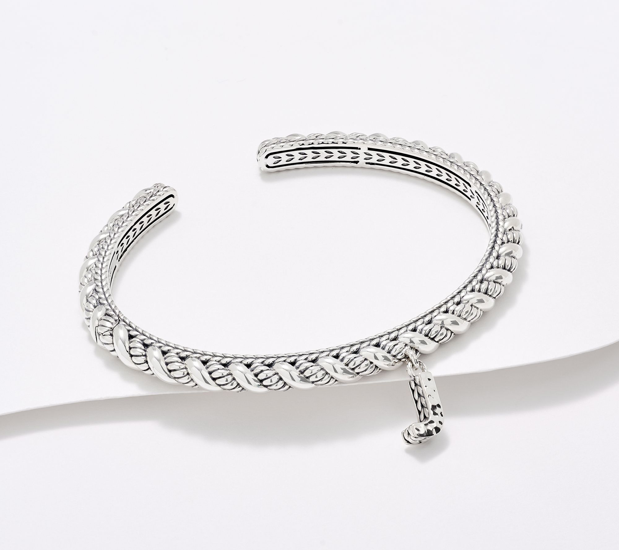 JAI Sterling Silver Sukhothai Twist Initial Cuff Bracelet, 22.8g