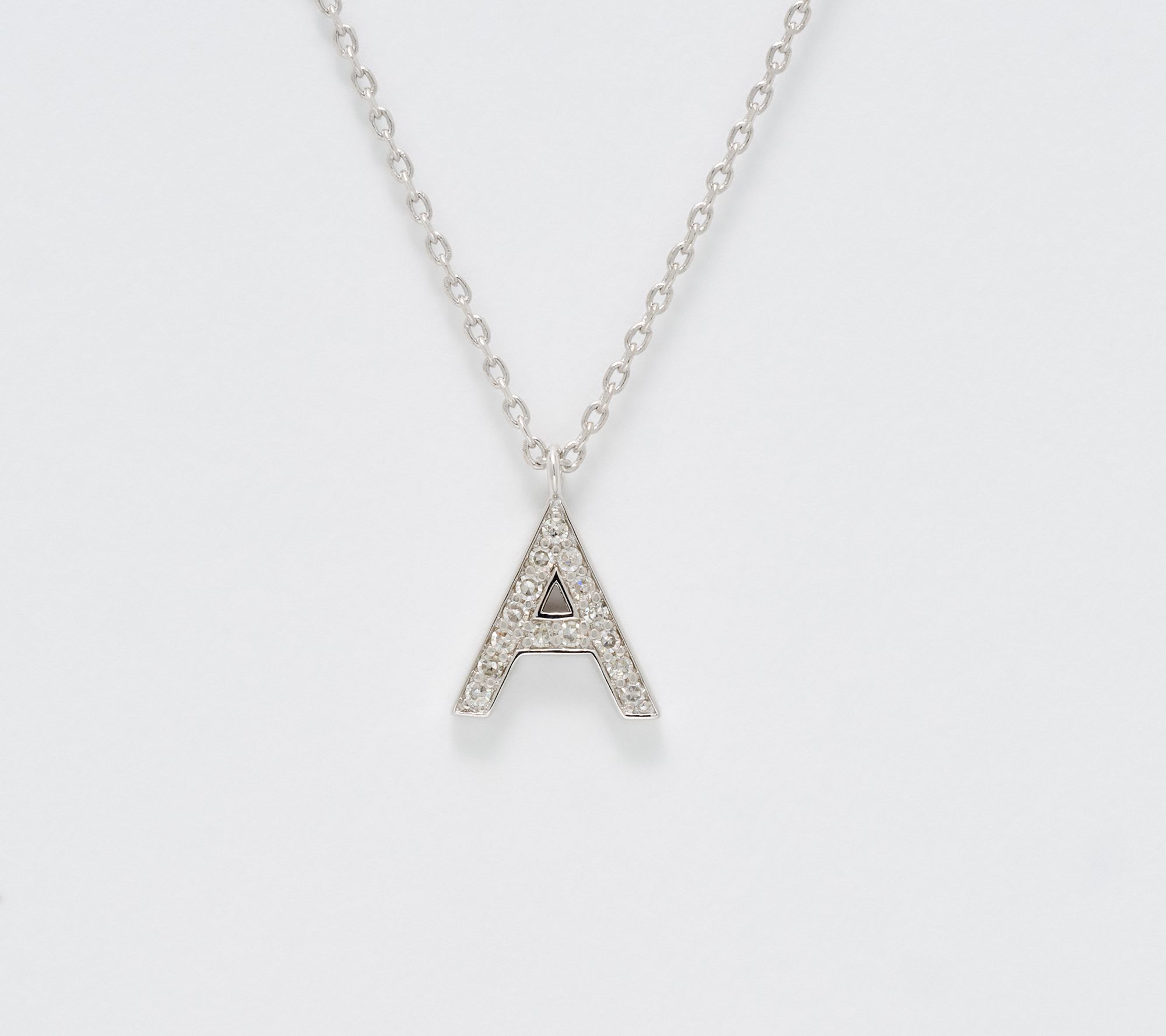 "As Is" Accents by Affinity 0.11 cttw Initial Pendant Necklace, Sterl
