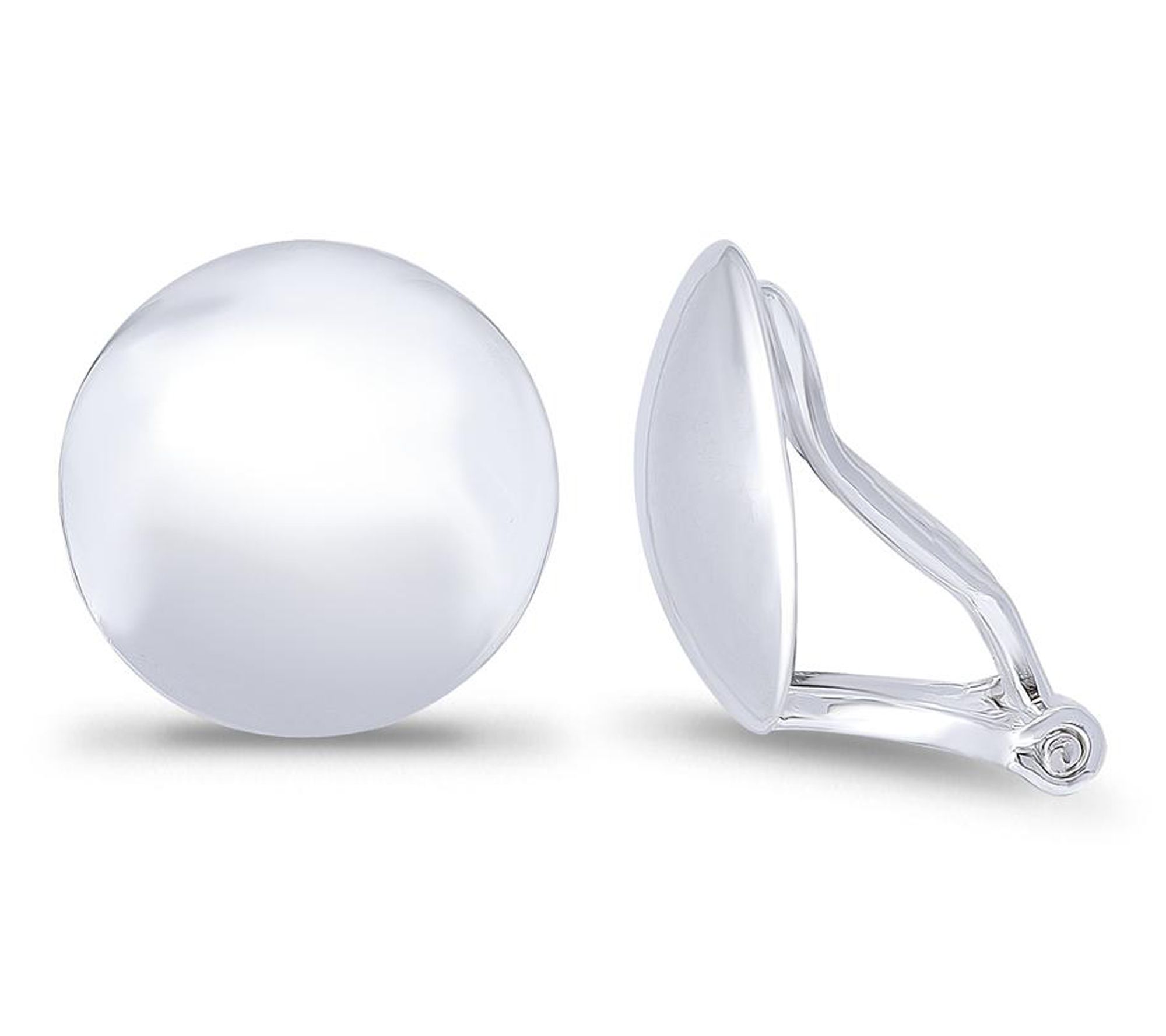 Or Paz Sterling Silver Clip-On Circle Button Earrings