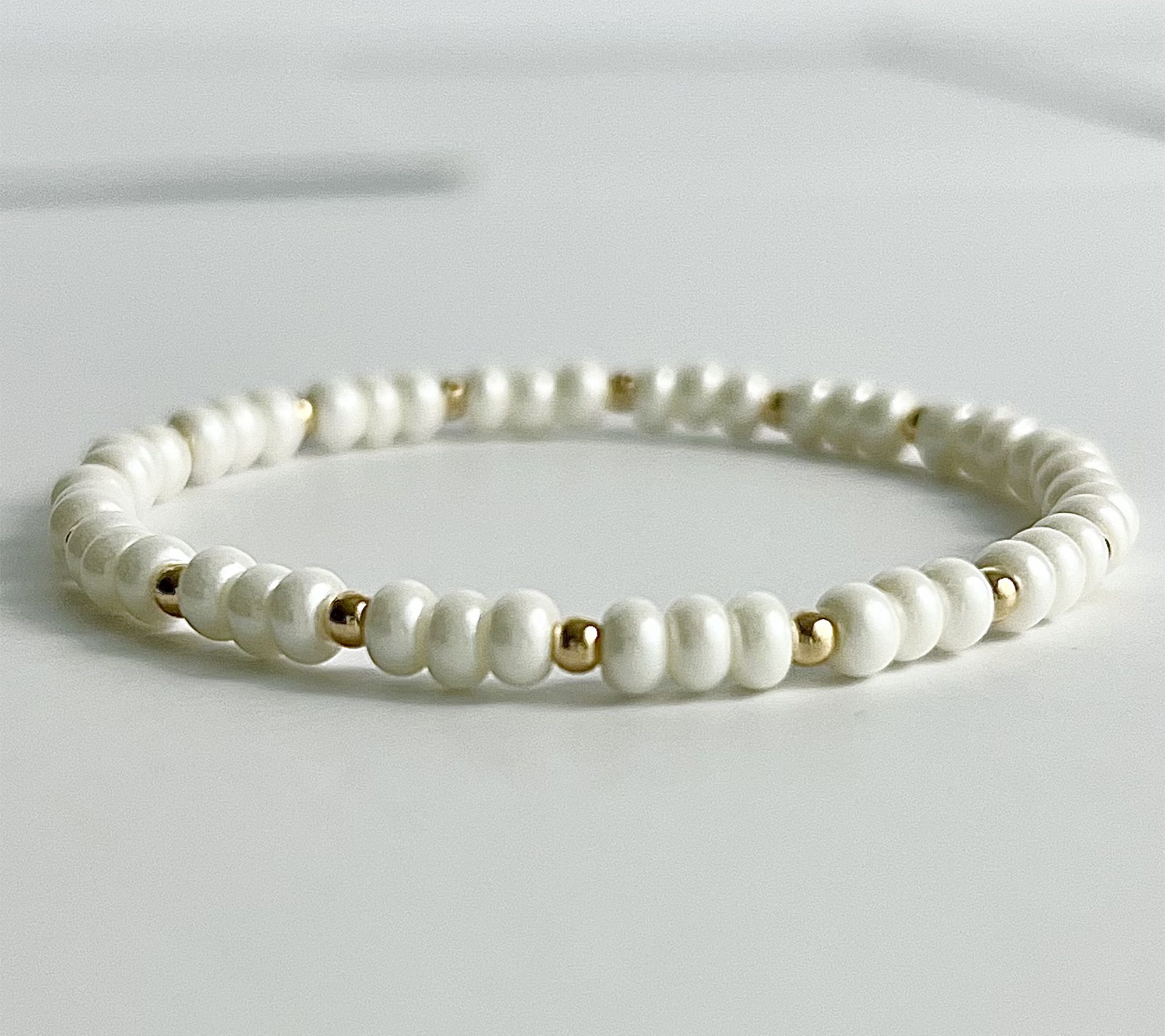 MaeMarie Wraps Pearly Bubble Slip On Bracelet,14K Gold